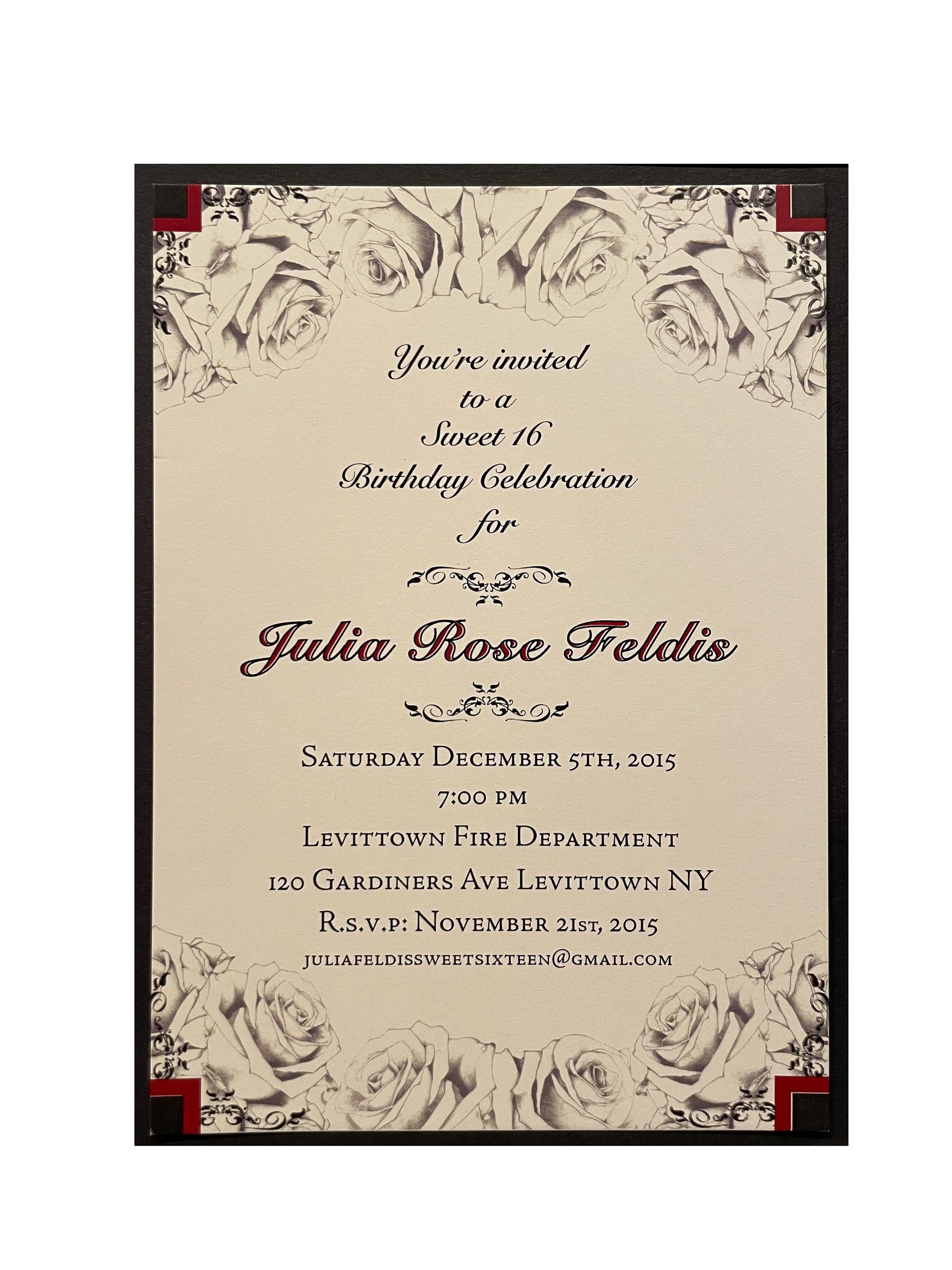 Design for a sweet 16 invitation