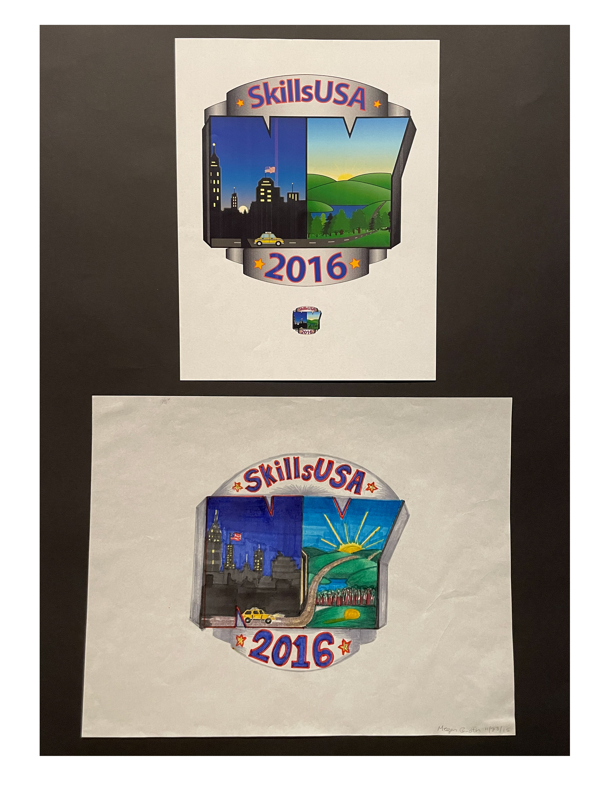 Original NYS pin design entry for 2016 SkillsUSA competition