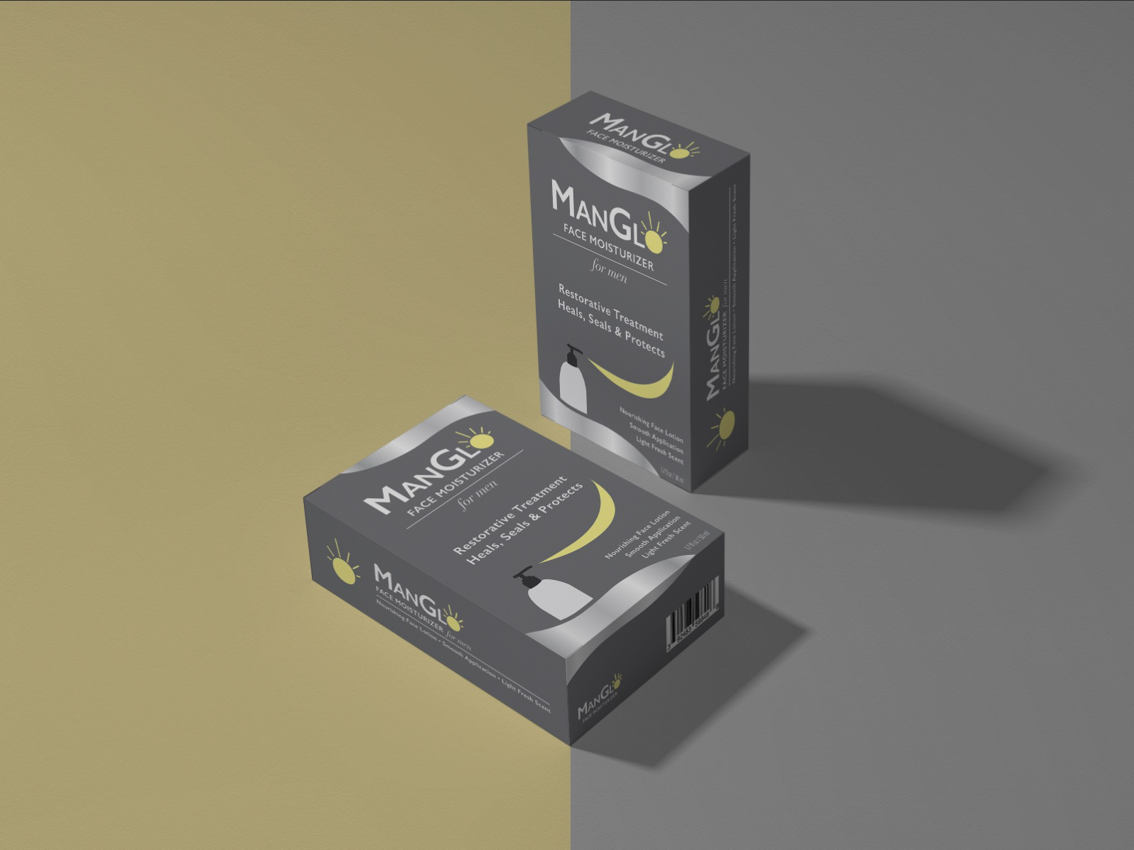Packaging for a fictitious mens skincare product