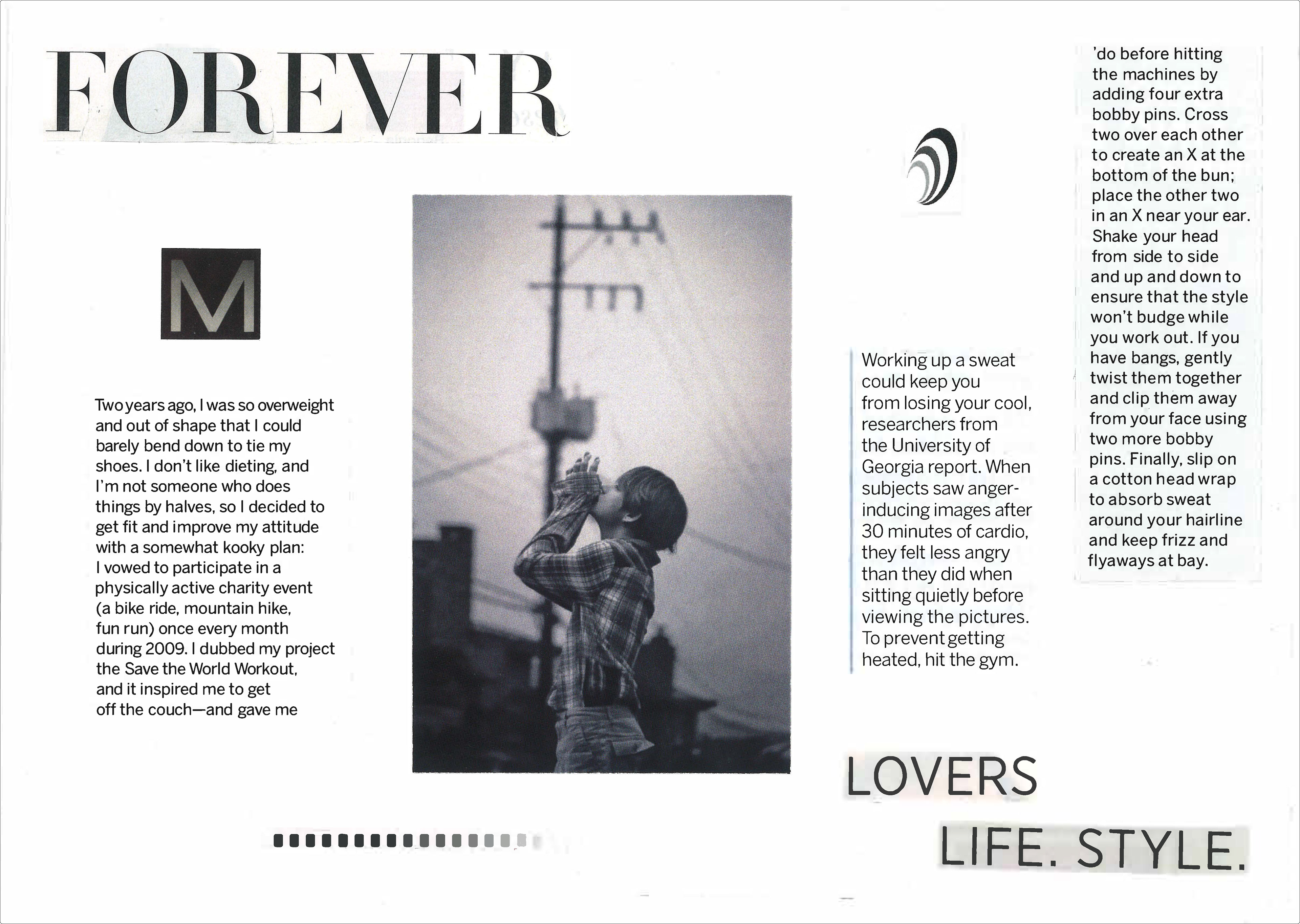 Random magazine clippings to make a pleasing layout - Grayscale