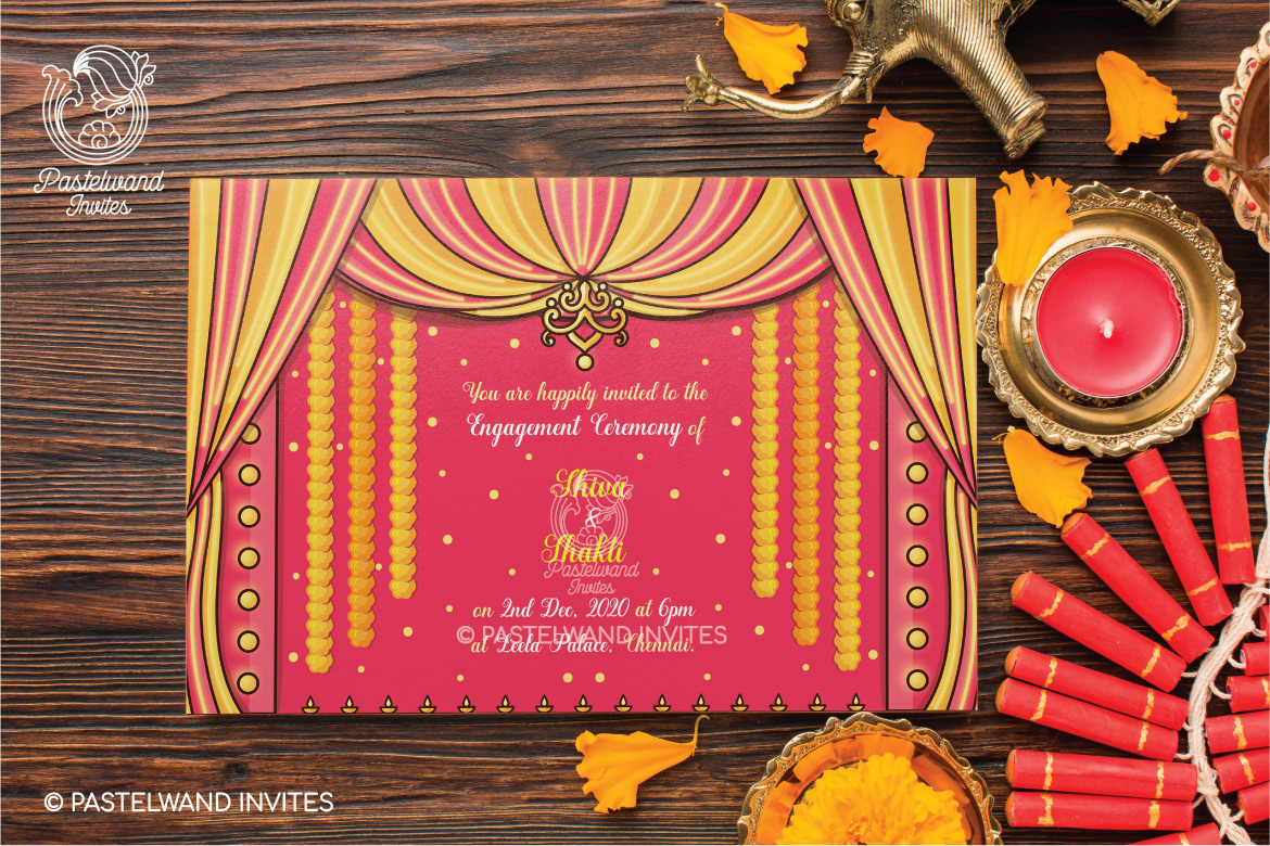 Pastelwand Studios - Cheery Couple Engagement Invite