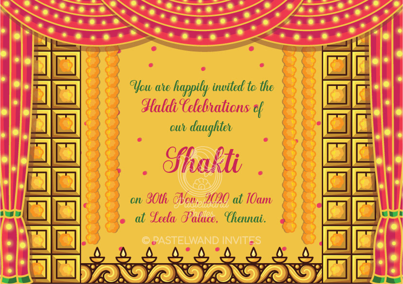 Pastelwand Studios - Cheery Couple Haldi Invite