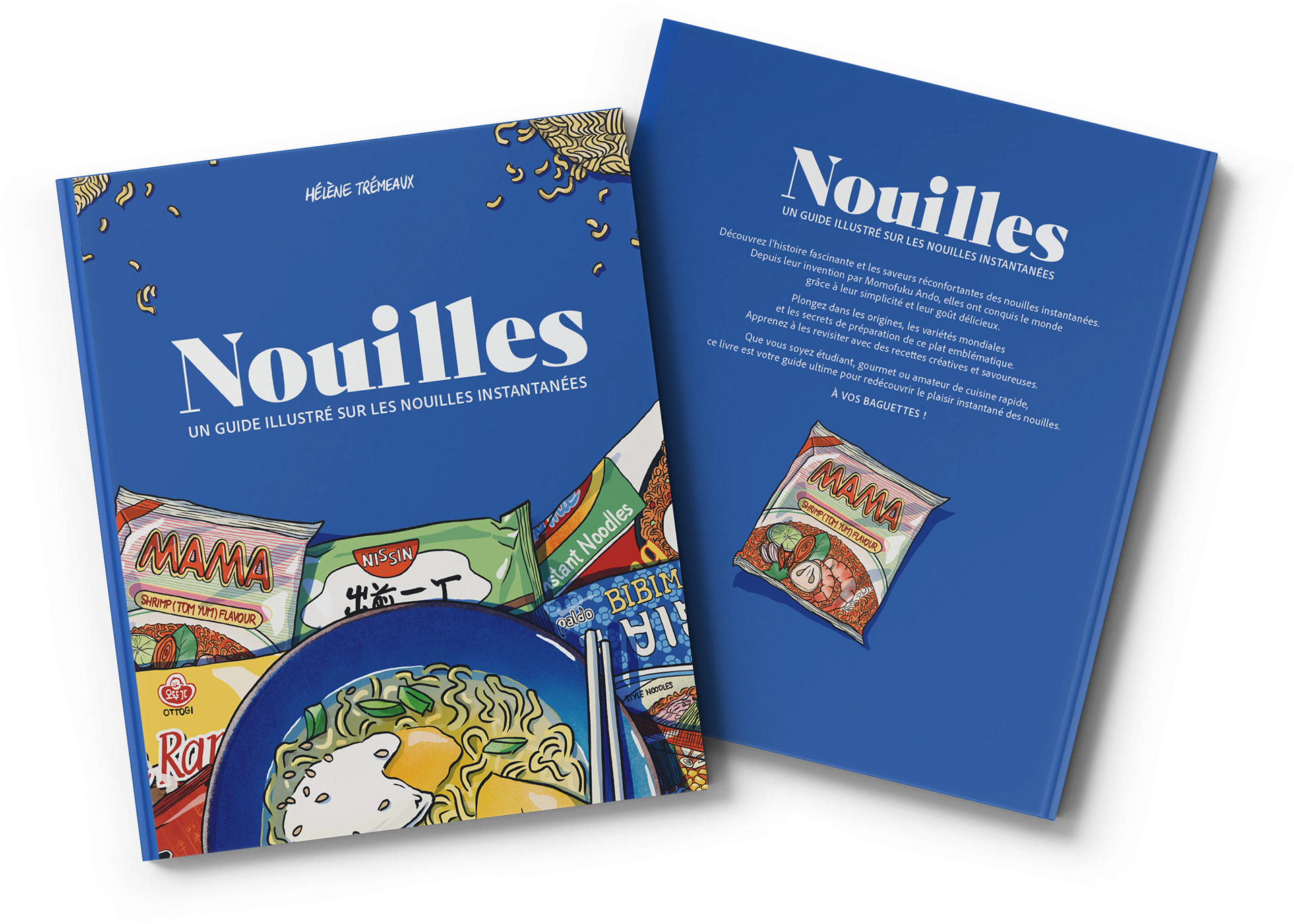Première et quatrième de couverture d'un guide illustré sur les nouilles instantanées