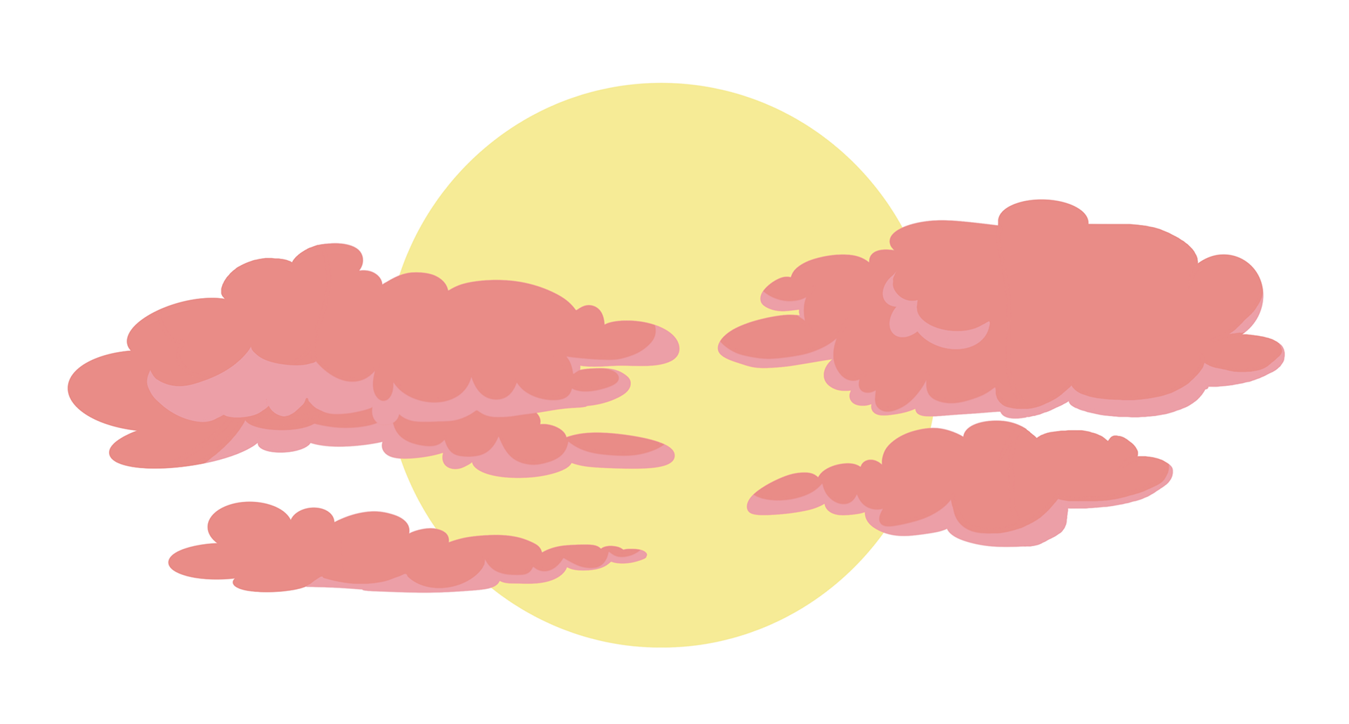 Soleil traversé par des nuages roses