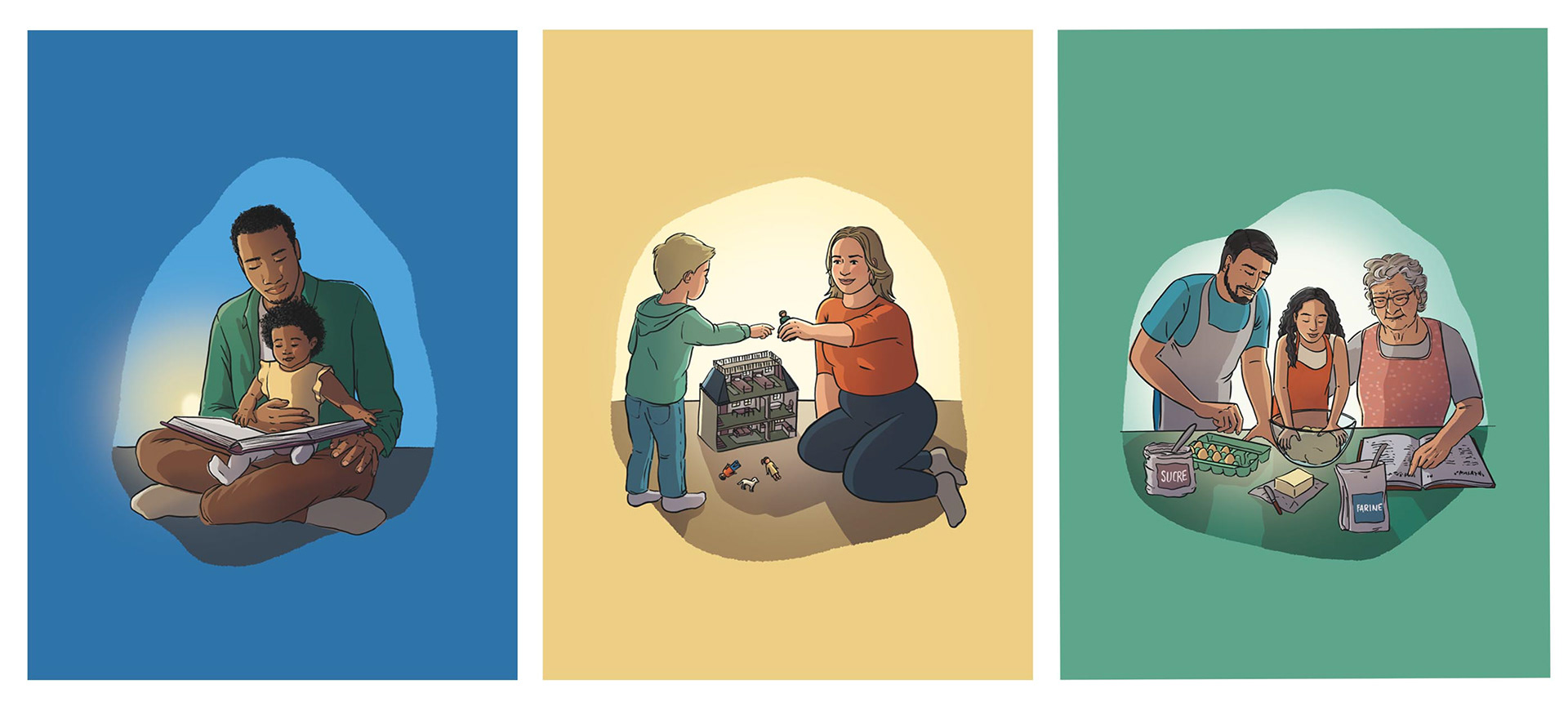 Illustrations pédagogiques servant d'outil de prévention en orthophonie auprès des familles
