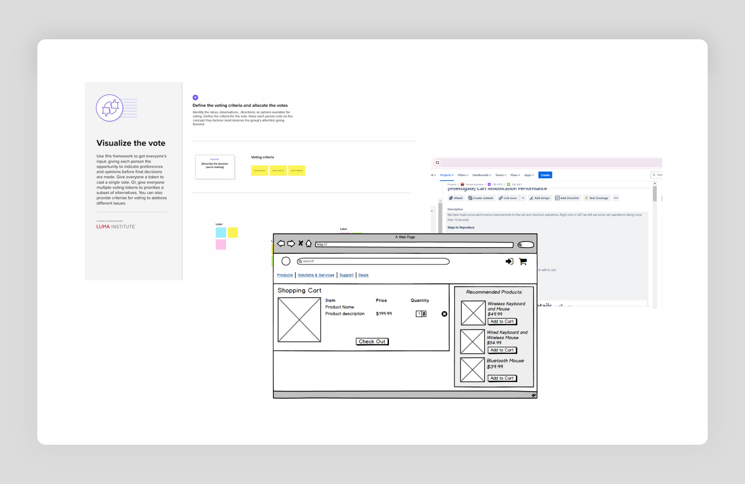 Wireframes and visual design