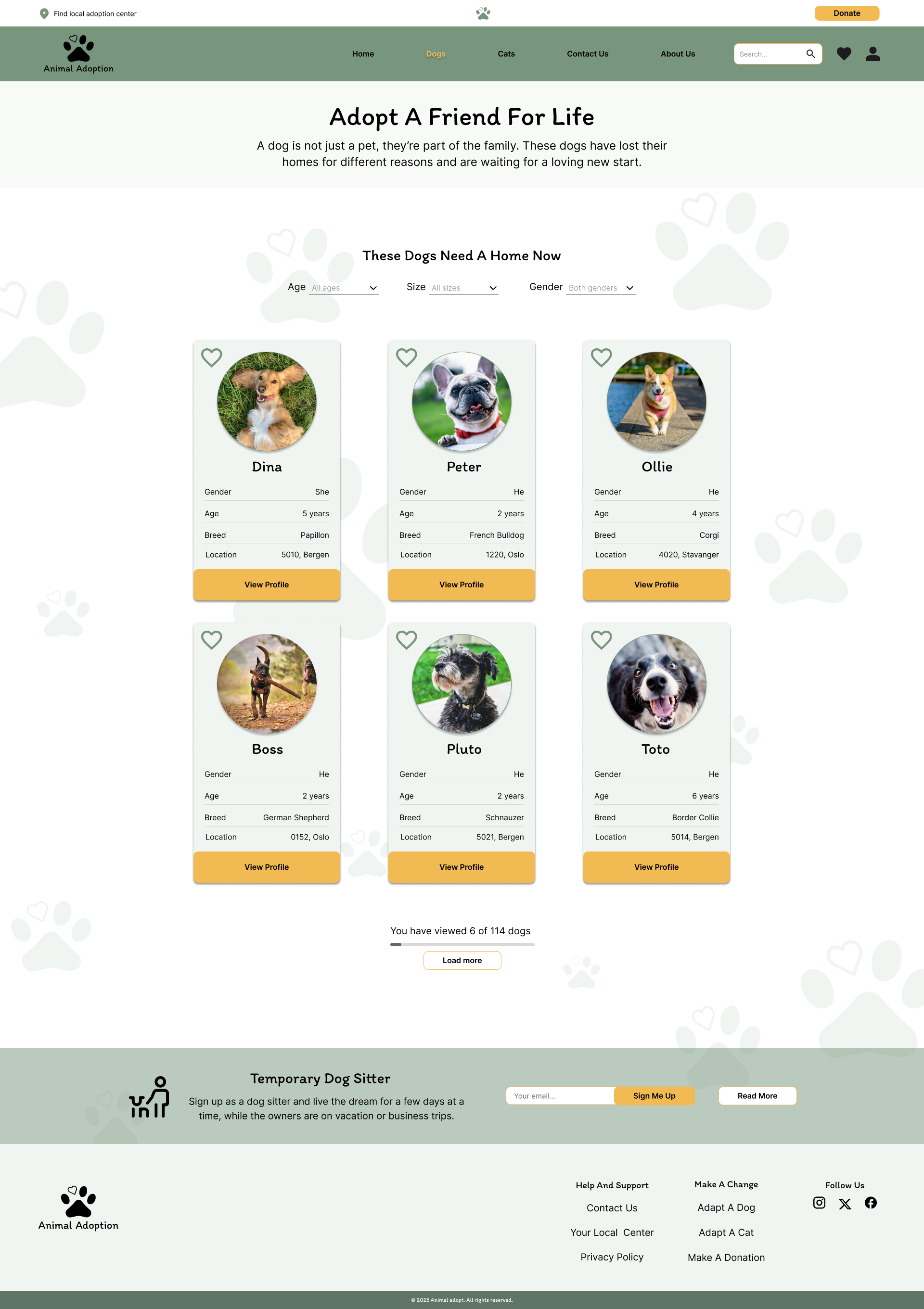 Dog Category Page