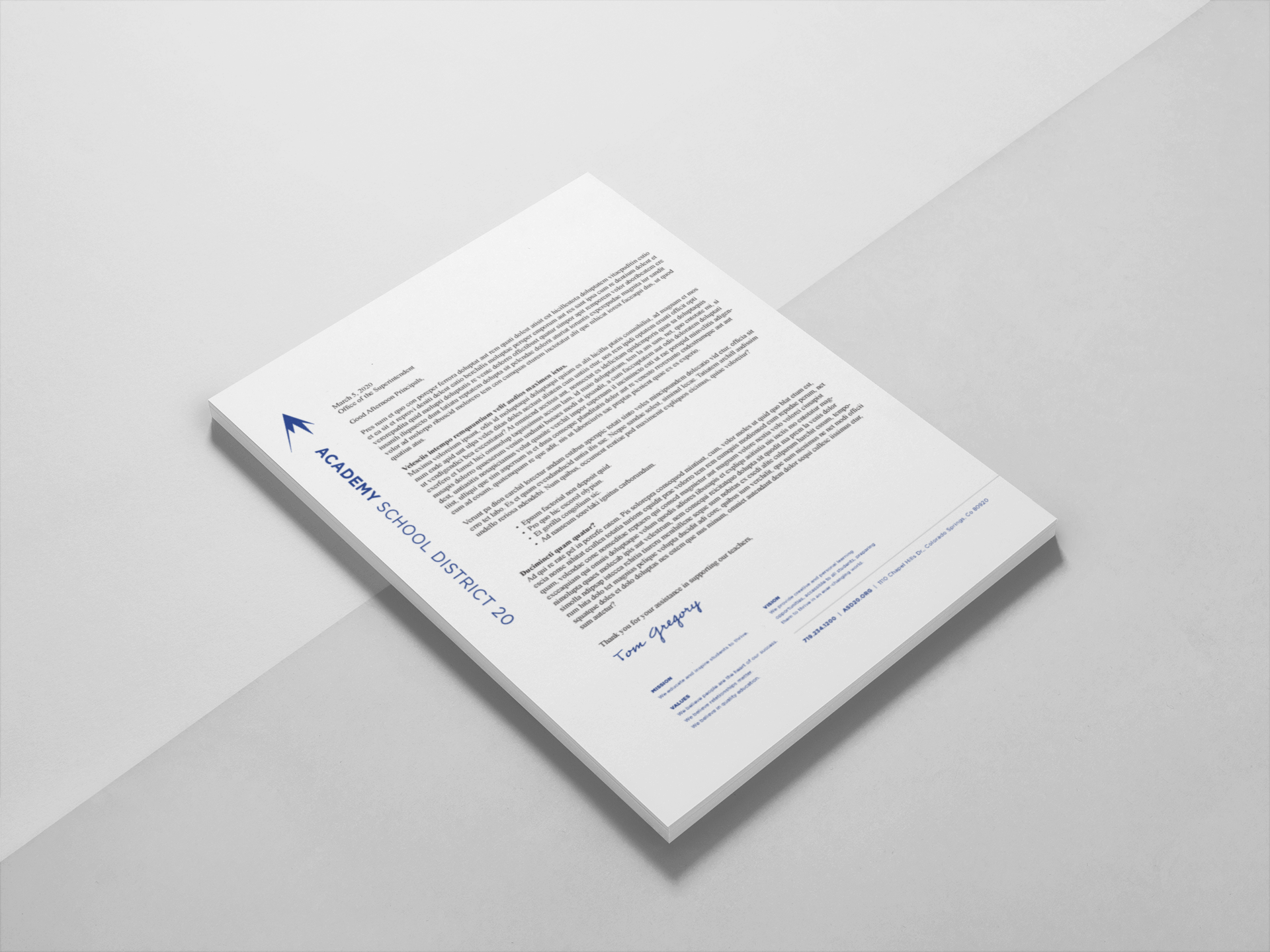 District Letterhead