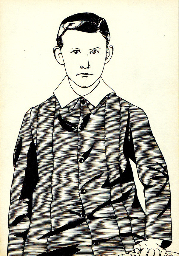 A boy in old-fashioned clothing