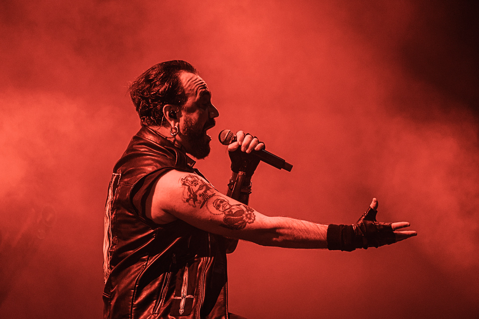 France, Clisson, 2022-06-24.  Moonspell. 15th edition of Hellfest, the famous metal festival back after 2 years of postponement, for an exceptional double edition. Photography by Maxime Gruss / Hans Lucas.France, Clisson, 2022-06-24. Moonspell. 15eme edition du Hellfest, le celebre festival de metal de retour apres 2 ans de report, pour une double edition exceptionnelle. Photographie de Maxime Gruss / Hans Lucas.