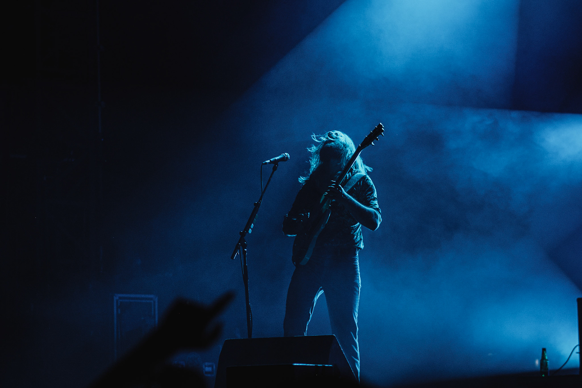 France, Clisson, 2022-06-25.  Kadavar. 15th edition of Hellfest, the famous metal festival back after 2 years of postponement, for an exceptional double edition. Photography by Maxime Gruss / Hans Lucas.France, Clisson, 2022-06-25. Kadavar. 15eme edition du Hellfest, le celebre festival de metal de retour apres 2 ans de report, pour une double edition exceptionnelle. Photographie de Maxime Gruss / Hans Lucas.