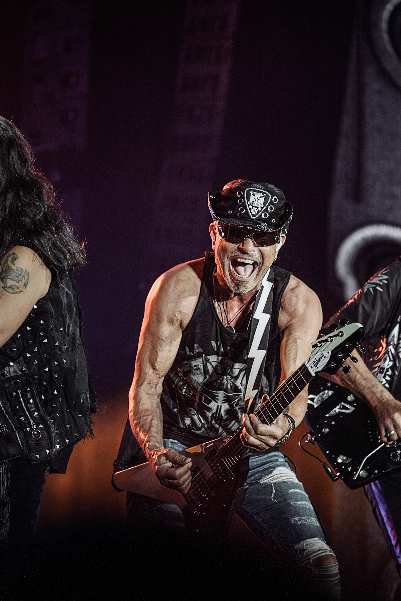France, Clisson, 2022-06-17. Rudolf Schenker. 15th edition of Hellfest, the famous metal festival back after 2 years of postponement, for an exceptional double edition. Photography by Maxime Gruss / Hans Lucas.France, Clisson, 2022-06-17. Rudolf Schenker du groupe Scorpions. 15eme edition du Hellfest, le celebre festival de metal de retour apres 2 ans de report, pour une double edition exceptionnelle. Photographie de Maxime Gruss / Hans Lucas.