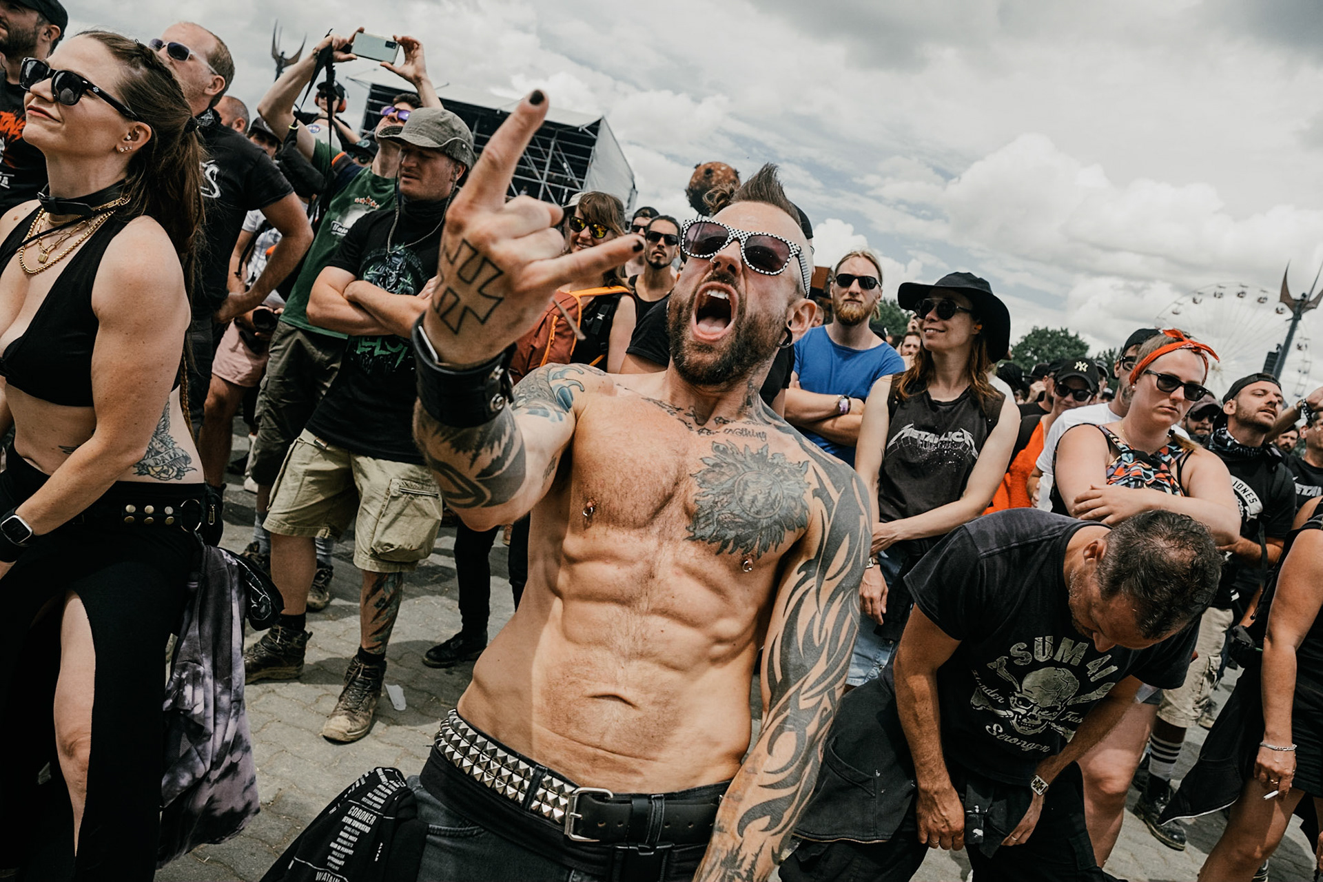 France, Clisson, 2022-06-26. 15th edition of Hellfest, the famous metal festival back after 2 years of postponement, for an exceptional double edition. Photography by Maxime Gruss / Hans Lucas.France, Clisson, 2022-06-26.15eme edition du Hellfest, le celebre festival de metal de retour apres 2 ans de report, pour une double edition exceptionnelle. Photographie de Maxime Gruss / Hans Lucas.