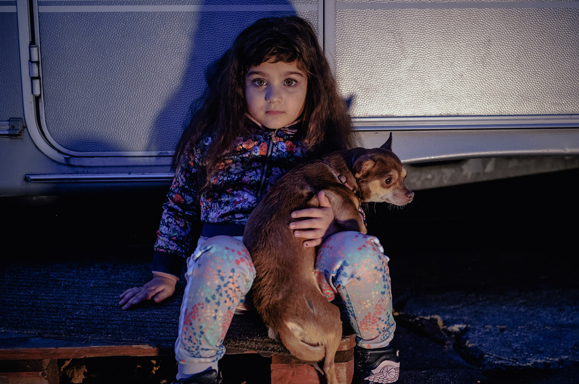 France, Paris, 2020-11-25. The Romanes circus, a travelling Gypsy circus often installed in the West of Paris, is at a standstill during the winter season 2020-2021, and the ban on live performances. Photos of the camp where some family members or circus artists live, and perform occasional rehearsals. Photograph by Maxime Gruss / Hans Lucas.France, Paris, 2020-11-25. Le cirque Romanes, cirque Tzigane itinerant et souvent installe dans l Ouest Parisien est a l arret pendant la saison d hiver 2020-2021, et l interdiction des representations de spectacle vivant. Photos du camp ou quelques membres de la famille, ou artistes du cirque vivent, et effectuent des repetitions ponctuelles. Photographie de Maxime Gruss / Hans Lucas.