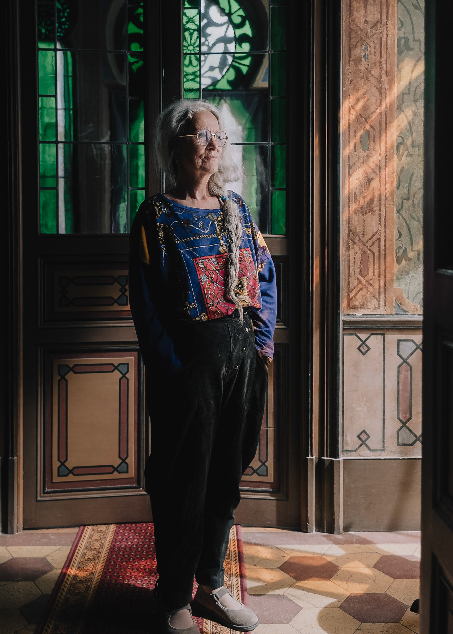 France, Saint-Martin-le-Vinoux, 2022-05-18. Christiane Guichard. La Casamaures, classified as a historical monument, is a neo-Moorish villa built in the 19th century by Joseph Jullien, known as Cochard, and saved in extremis from ruin.Photograph by Maxime Gruss / Hans Lucas.France, Saint-Martin-le-Vinoux, 2022-05-18. Christiane Guichard. La Casamaures, classee monument historique, villa neo-mauresque construite au XIXe siècle par Joseph Jullien dit Cochard et sauvée in extremis de la ruine. Photographie de Maxime Gruss / Hans Lucas.