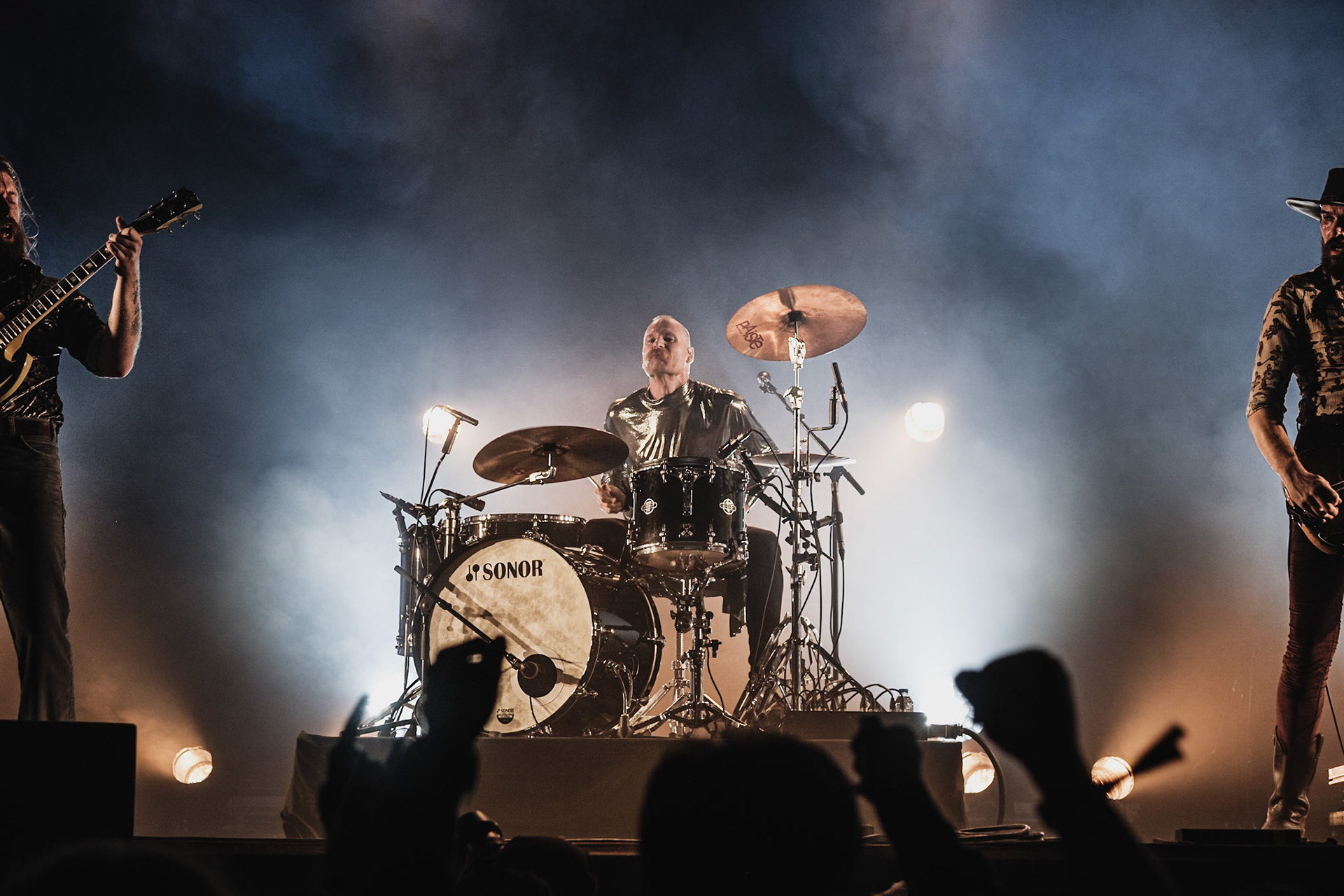 France, Clisson, 2022-06-25.  Kadavar. 15th edition of Hellfest, the famous metal festival back after 2 years of postponement, for an exceptional double edition. Photography by Maxime Gruss / Hans Lucas.France, Clisson, 2022-06-25. Kadavar. 15eme edition du Hellfest, le celebre festival de metal de retour apres 2 ans de report, pour une double edition exceptionnelle. Photographie de Maxime Gruss / Hans Lucas.