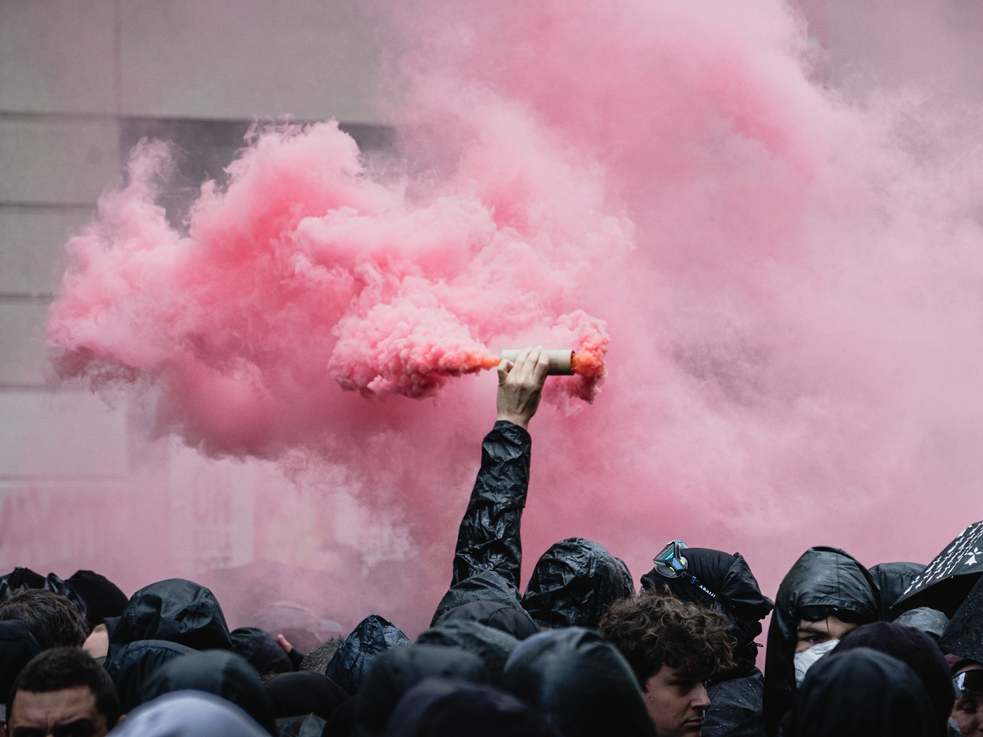 France, Paris, 2023-05-01. May Day demonstration from Republique to Nation in Paris, against the pension reform. Photograph by Maxime Gruss / Hans Lucas.France, Paris, 2023-05-01. Manifestation du 1er Mai de Republique a Nation a Paris, contre la reforme des retraites. Photographie de Maxime Gruss / Hans Lucas.