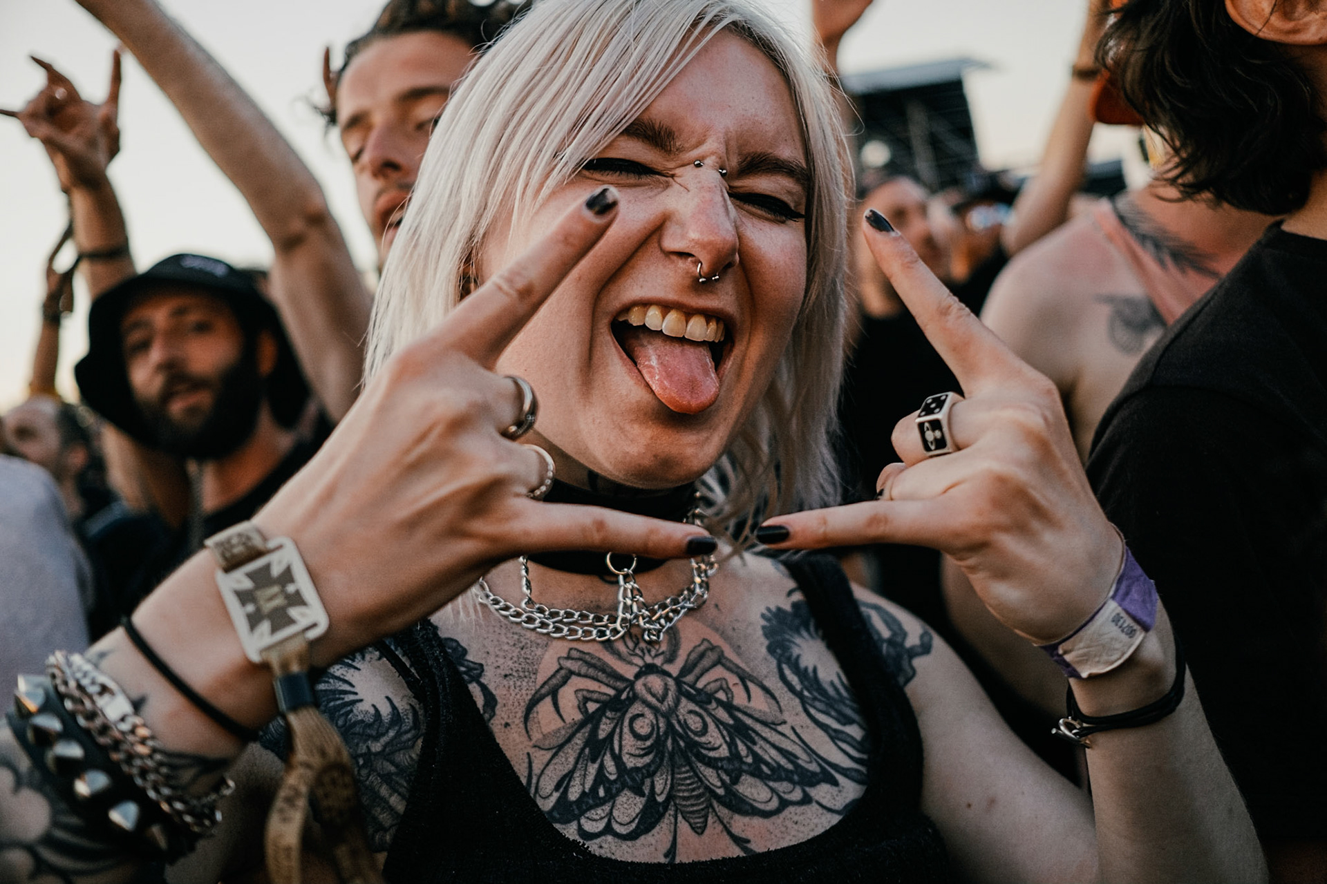 France, Clisson, 2022-06-19. 15th edition of Hellfest, the famous metal festival back after 2 years of postponement, for an exceptional double edition. Photography by Maxime Gruss / Hans Lucas.France, Clisson, 2022-06-19.15eme edition du Hellfest, le celebre festival de metal de retour apres 2 ans de report, pour une double edition exceptionnelle. Photographie de Maxime Gruss / Hans Lucas.