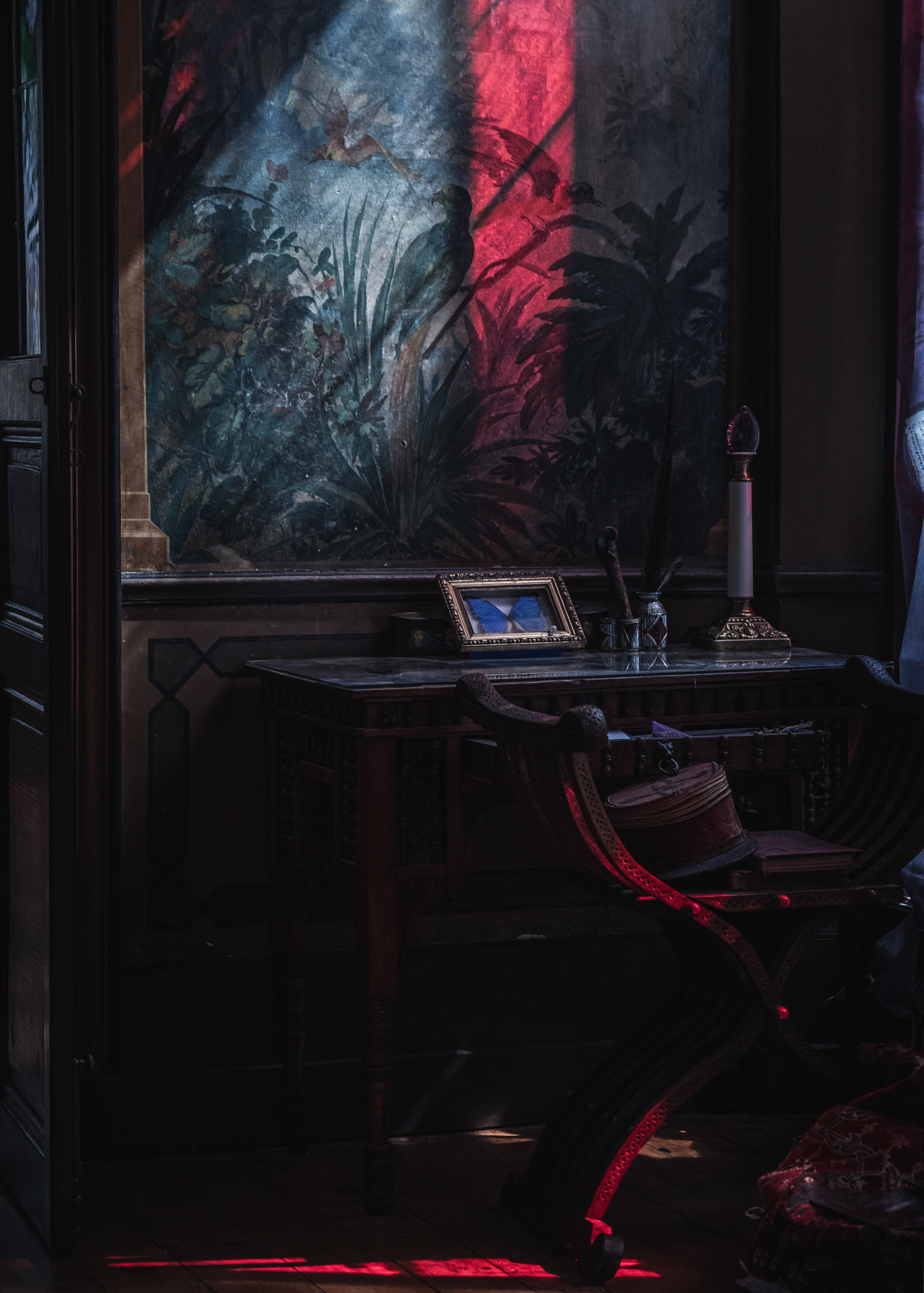 France, Saint-Martin-le-Vinoux, 2022-05-10. La Casamaures, classified as a historical monument, is a neo-Moorish villa built in the 19th century by Joseph Jullien, known as Cochard, and saved in extremis from ruin. Selected for the show Le Monument prefere des francais. Photograph by Maxime Gruss / Hans Lucas.France, Saint-Martin-le-Vinoux, 2022-05-10. La Casamaures, classee monument historique, villa neo-mauresque construite au XIXe siècle par Joseph Jullien dit Cochard et sauvée in extremis de la ruine. Selectionee pour l emission Le Monument prefere des francais. Photographie de Maxime Gruss / Hans Lucas.