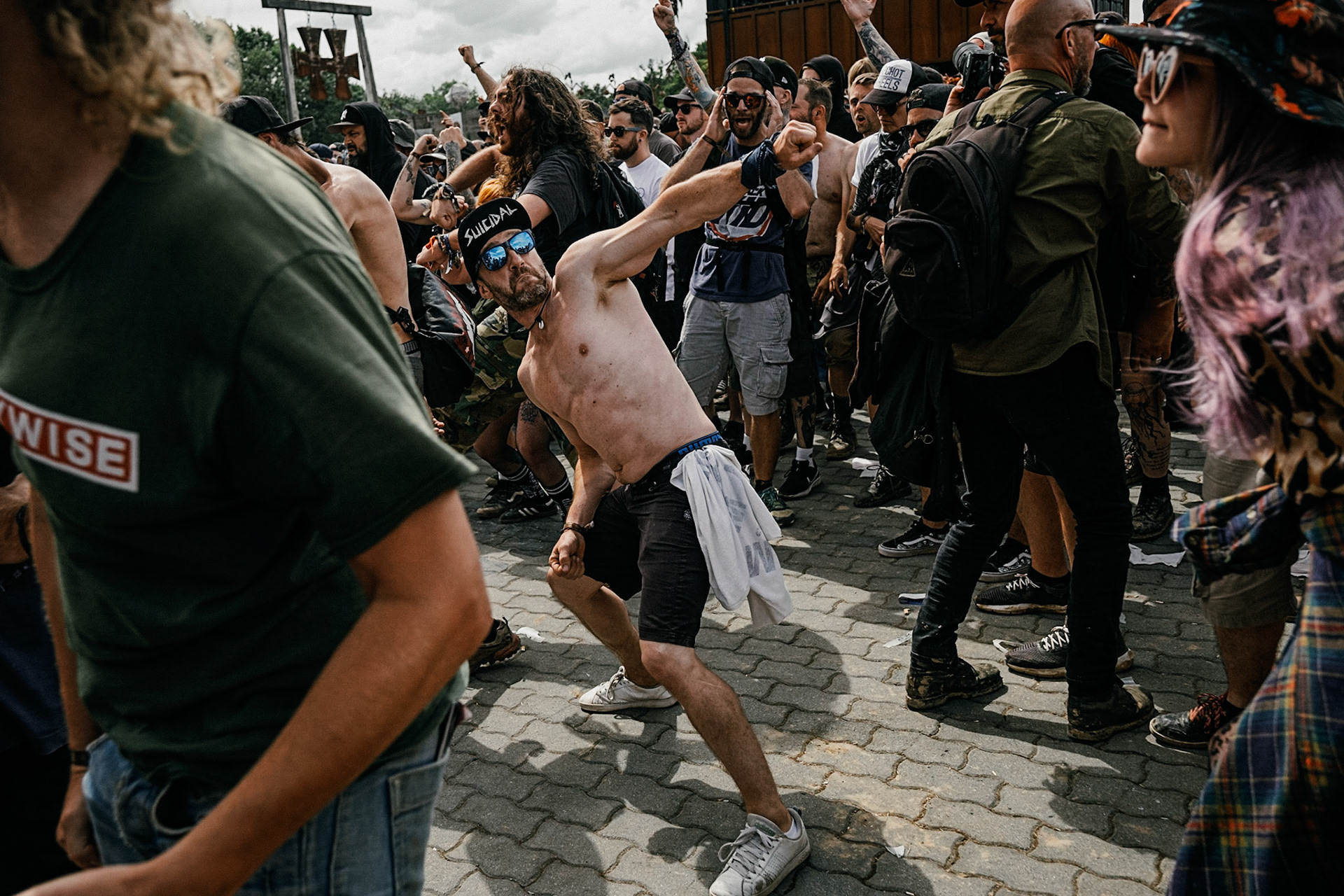 France, Clisson, 2022-06-26. 15th edition of Hellfest, the famous metal festival back after 2 years of postponement, for an exceptional double edition. Photography by Maxime Gruss / Hans Lucas.France, Clisson, 2022-06-26.15eme edition du Hellfest, le celebre festival de metal de retour apres 2 ans de report, pour une double edition exceptionnelle. Photographie de Maxime Gruss / Hans Lucas.