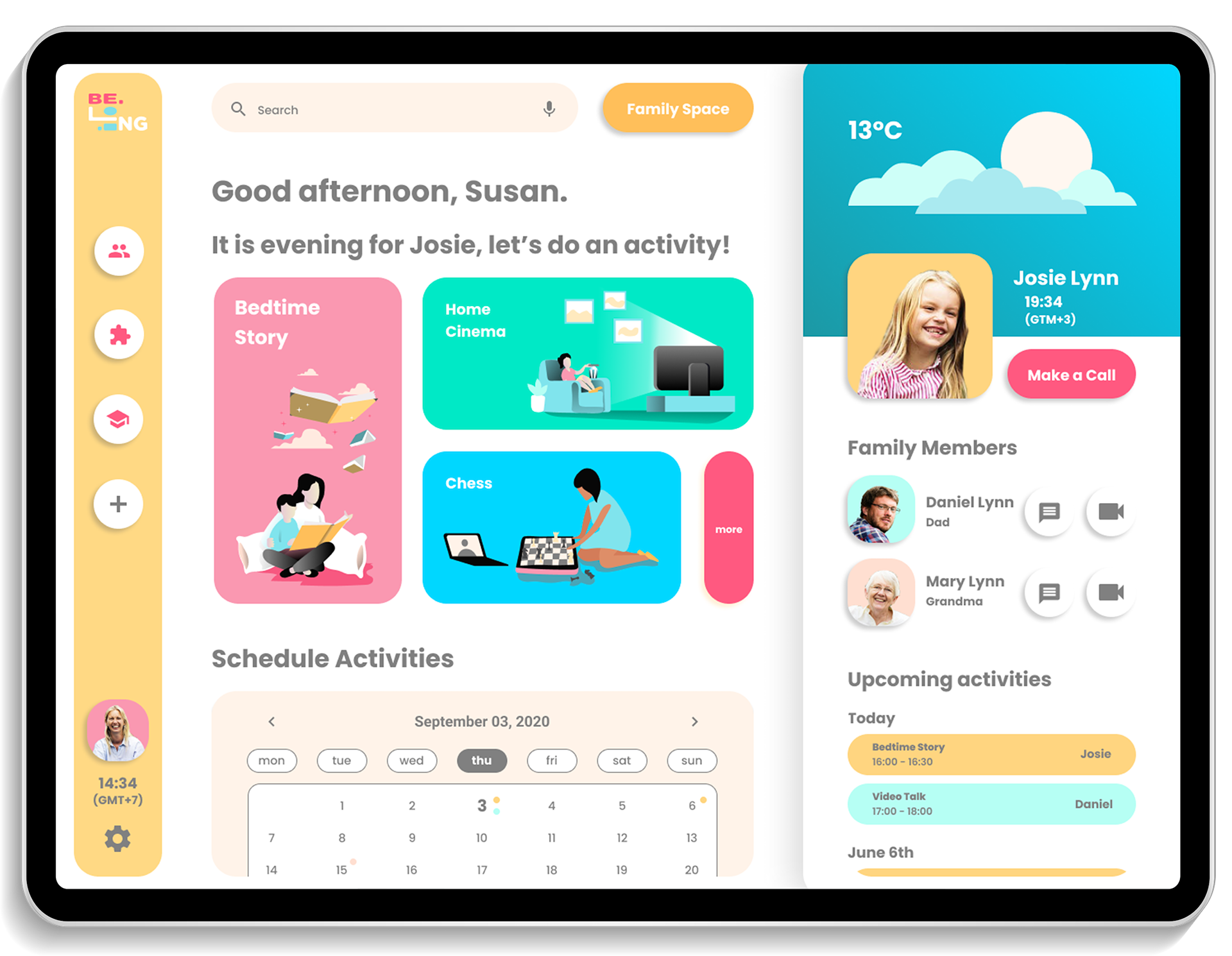 Parent's Interface Selecting Activity