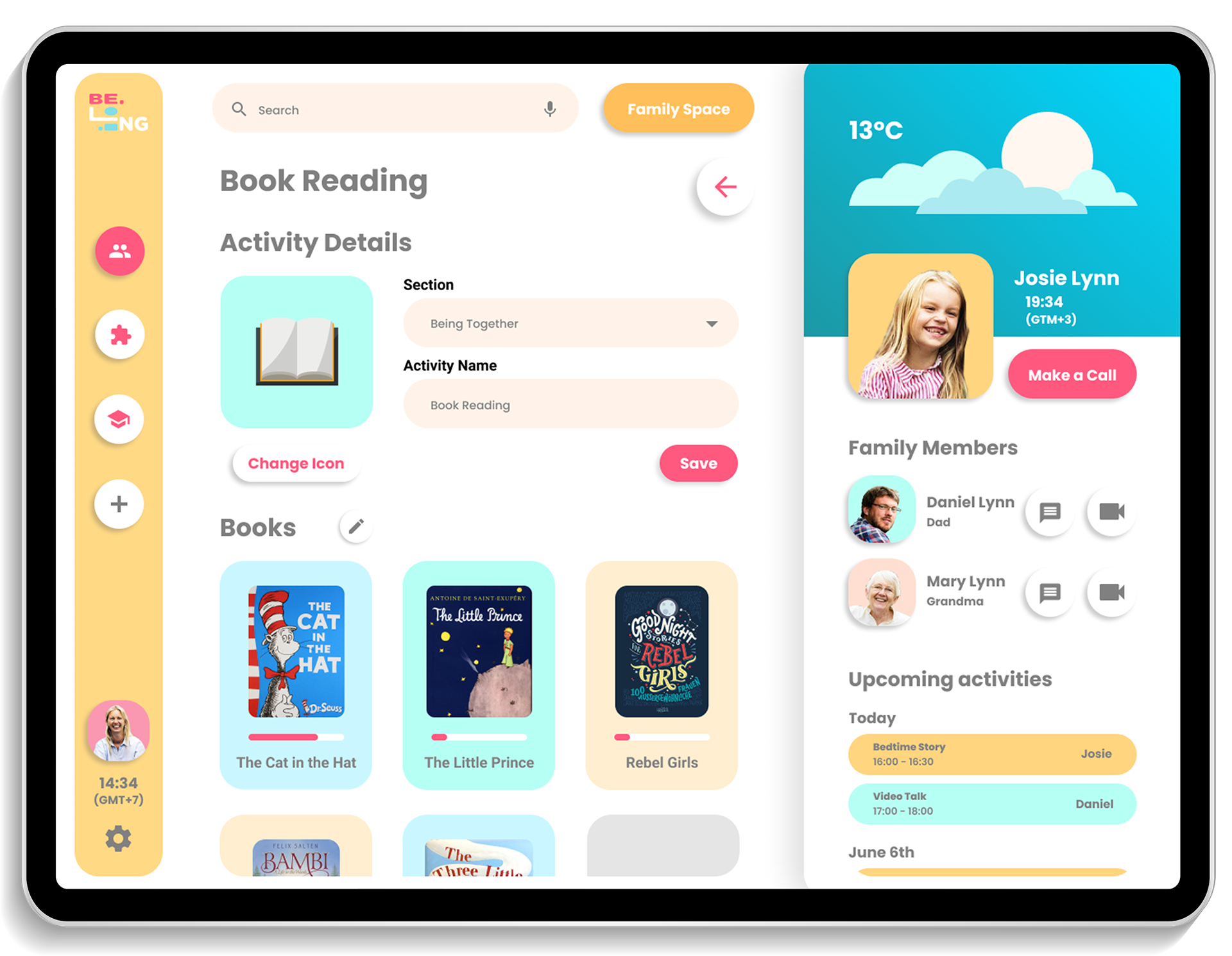 Parent's Interface Creating/Editing Activity