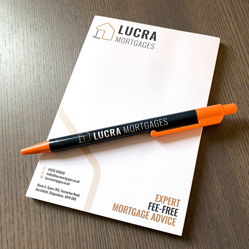Gummed Notepad & Branded Pen