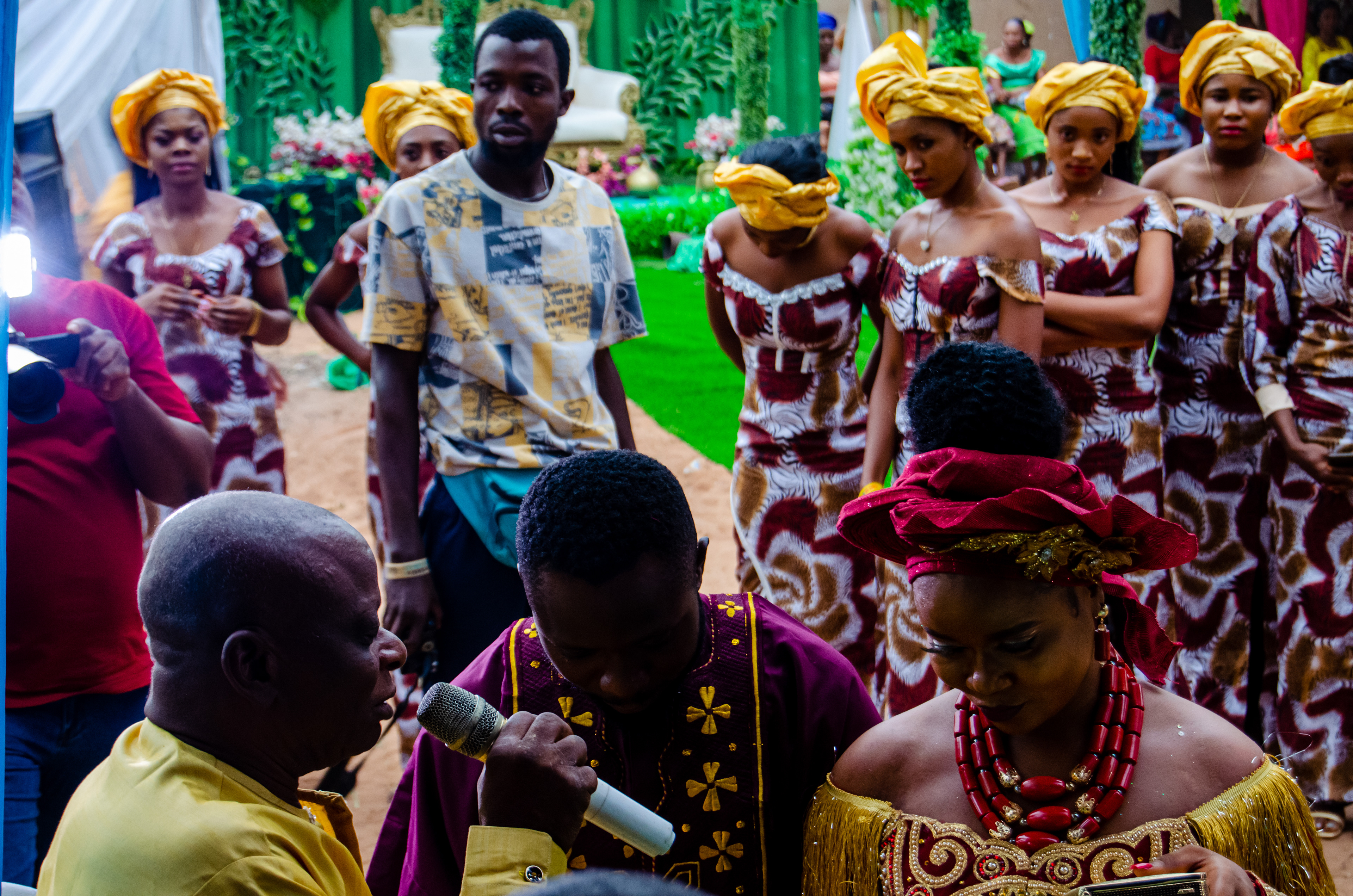 After the bride and groom find each other the fathers of the couple must give blessings to marry and prays over the couple (yes again). This is also the time when the bride prices are paid.