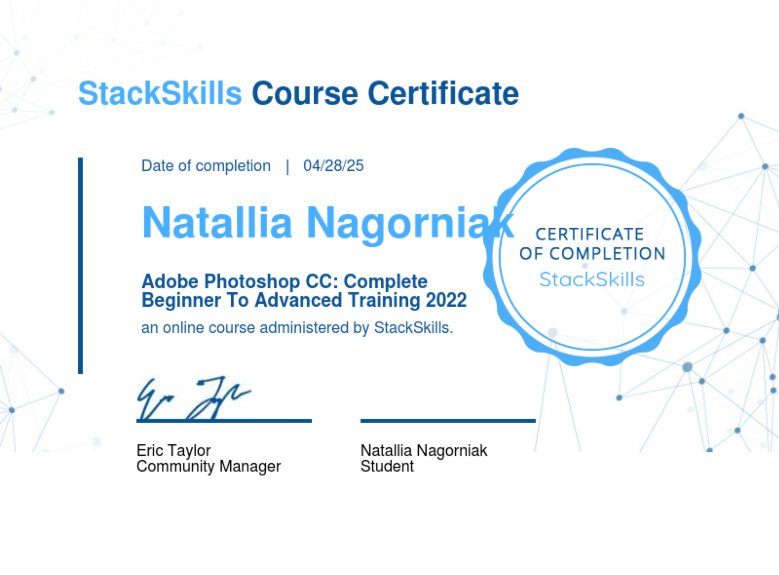 Adobe Photoshop CC: Complete Beginner To Advanced Training Certificate