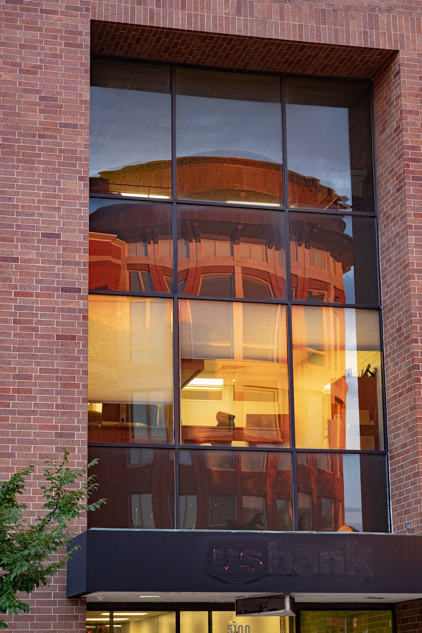 Reflection of building facade