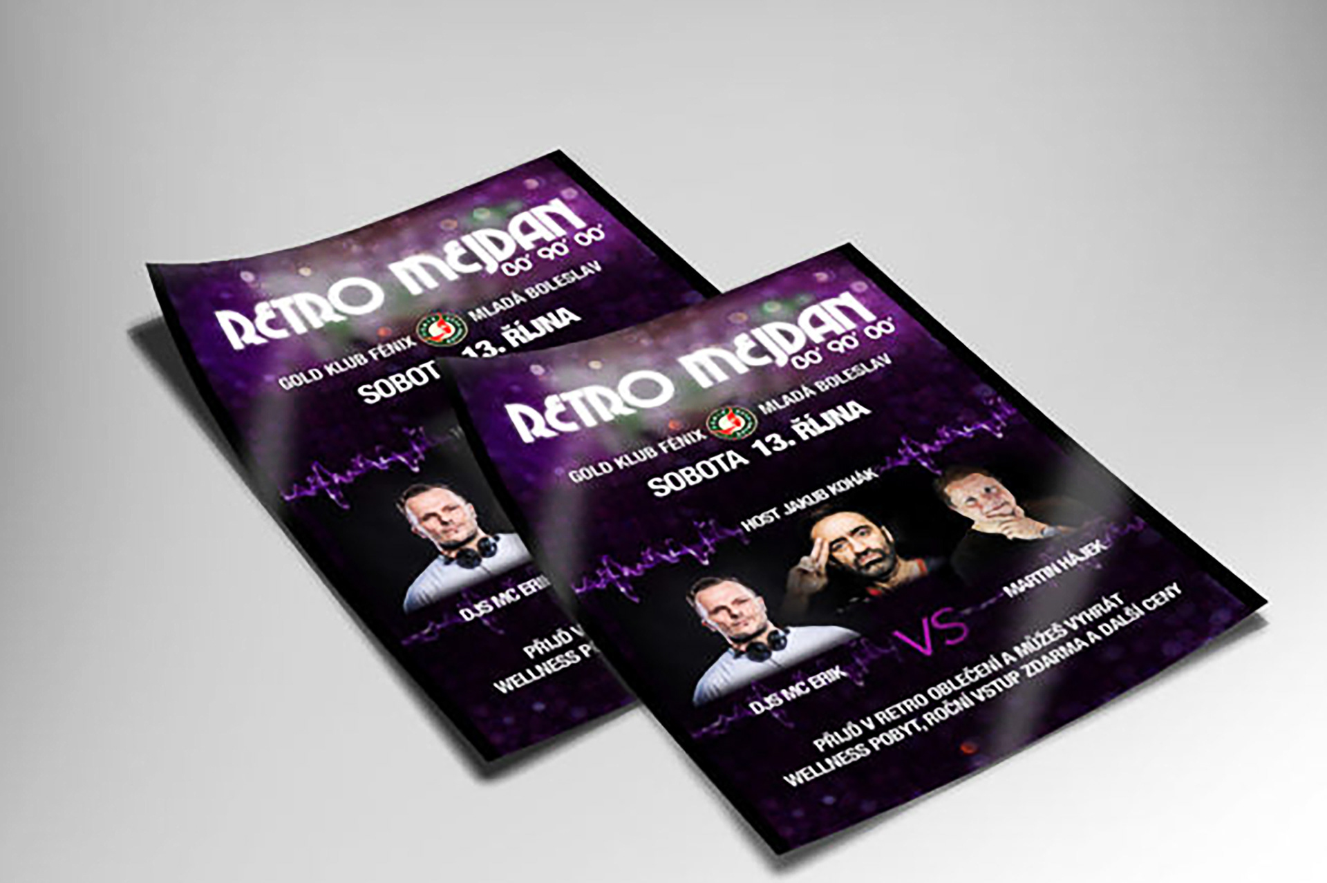 Bold and energetic flyer designs promoting a music event – tailored to capture attention and convey the vibe of the night.