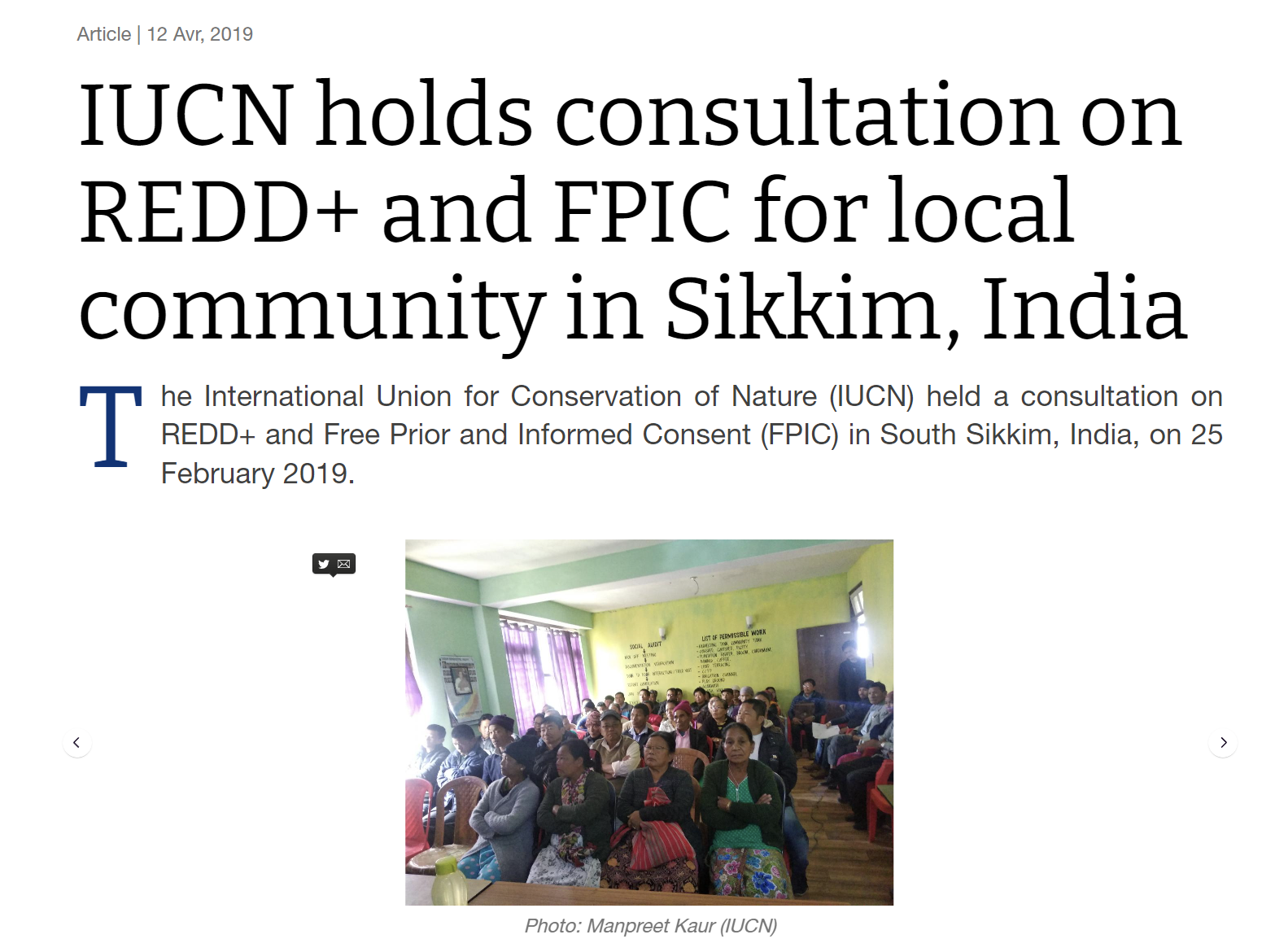 A Consultation on REDD+ in West Sikkim [Manpreet Kaur]