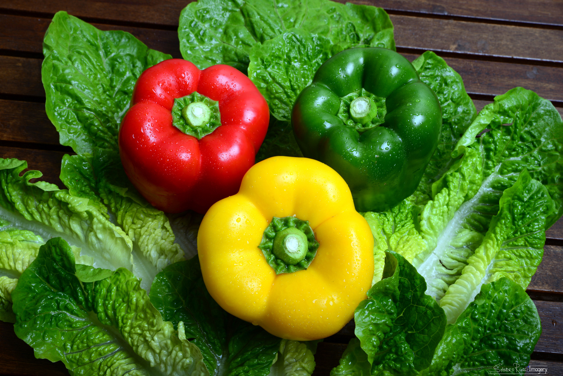 Green, Red and Yellow Capsicums