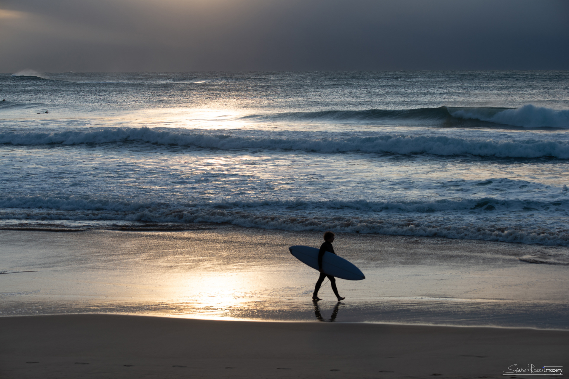 Winter Surfer at Sunrise