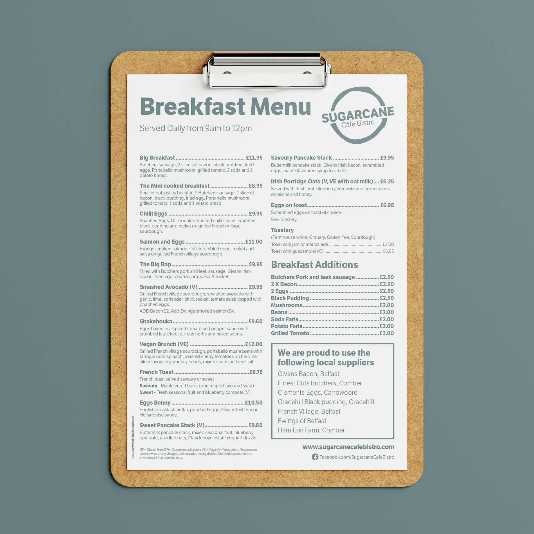 Sugarcane Cáfe Bistro Breakfast Menu