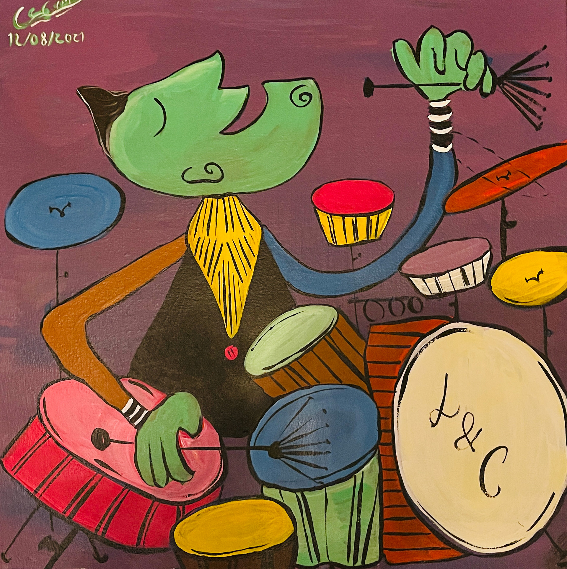 Drummer - Acrylic on Canvas