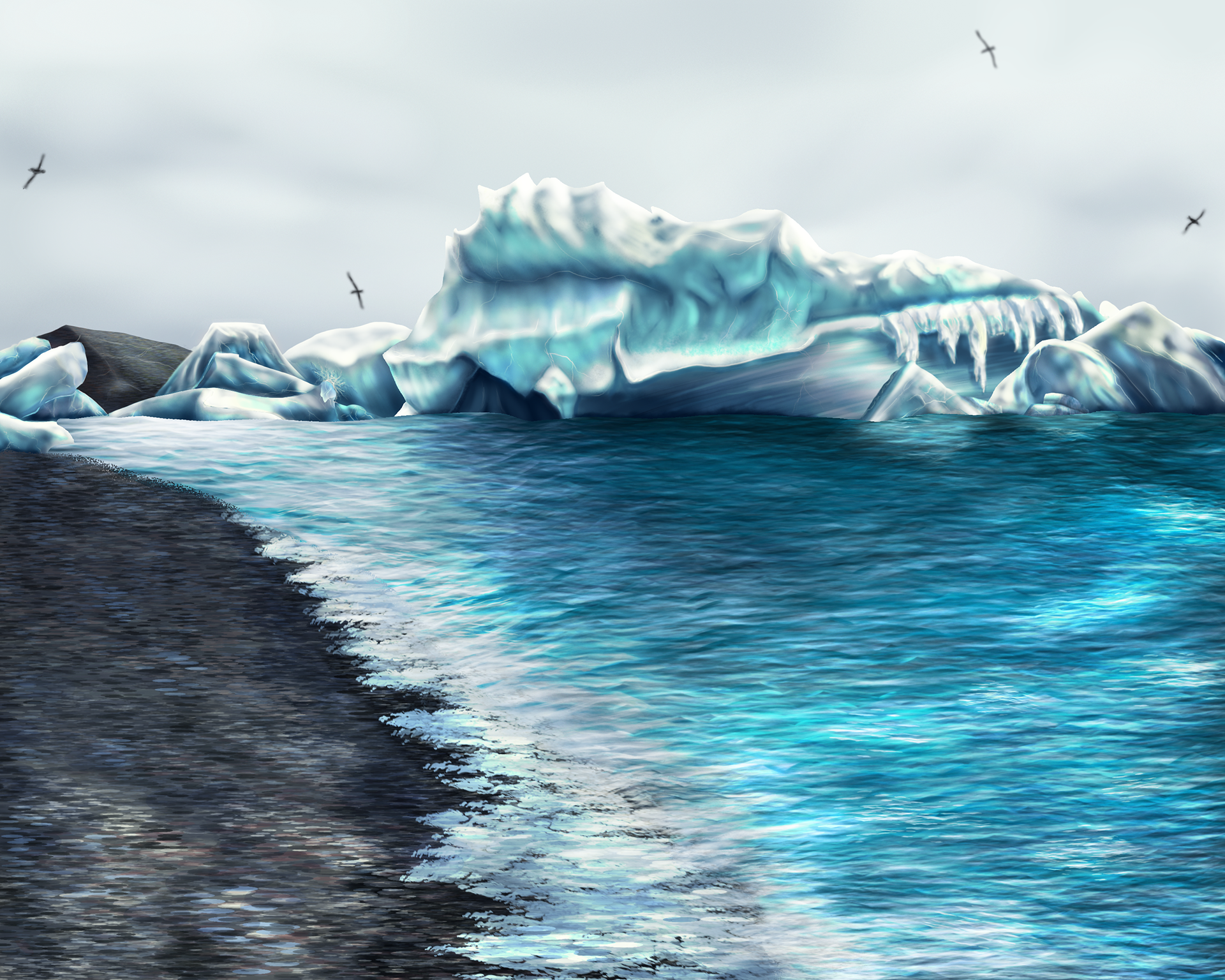 Ice Terrain inspired by Dan Gibsons "Artic Life" Symphony