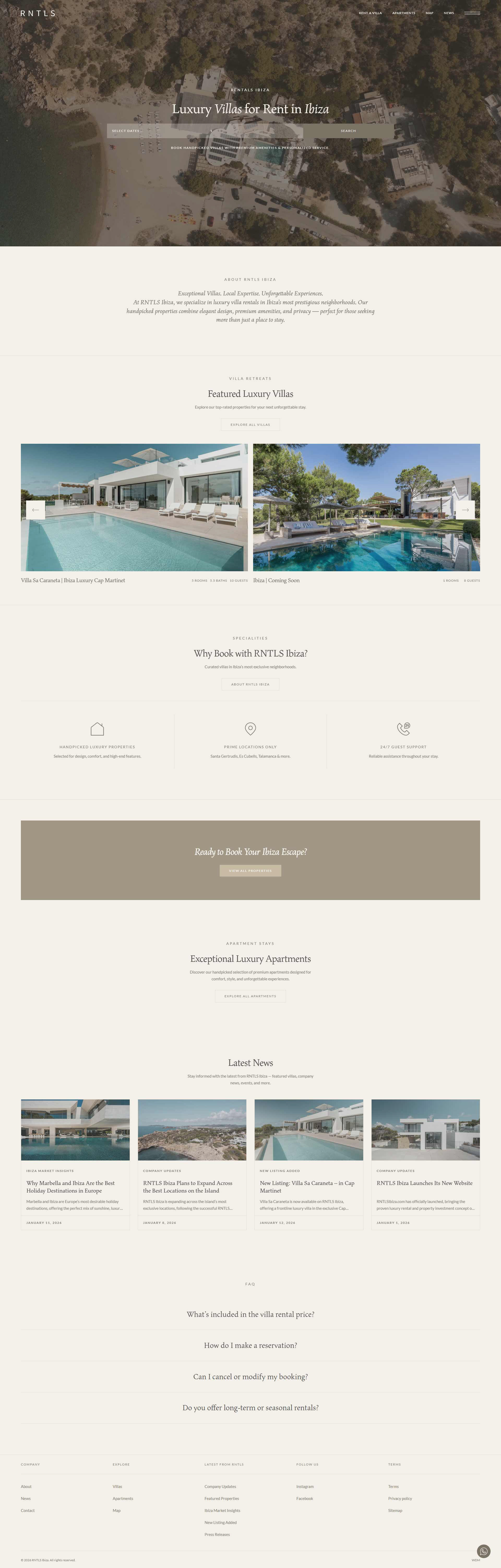 Luxury Vacation Rental Website