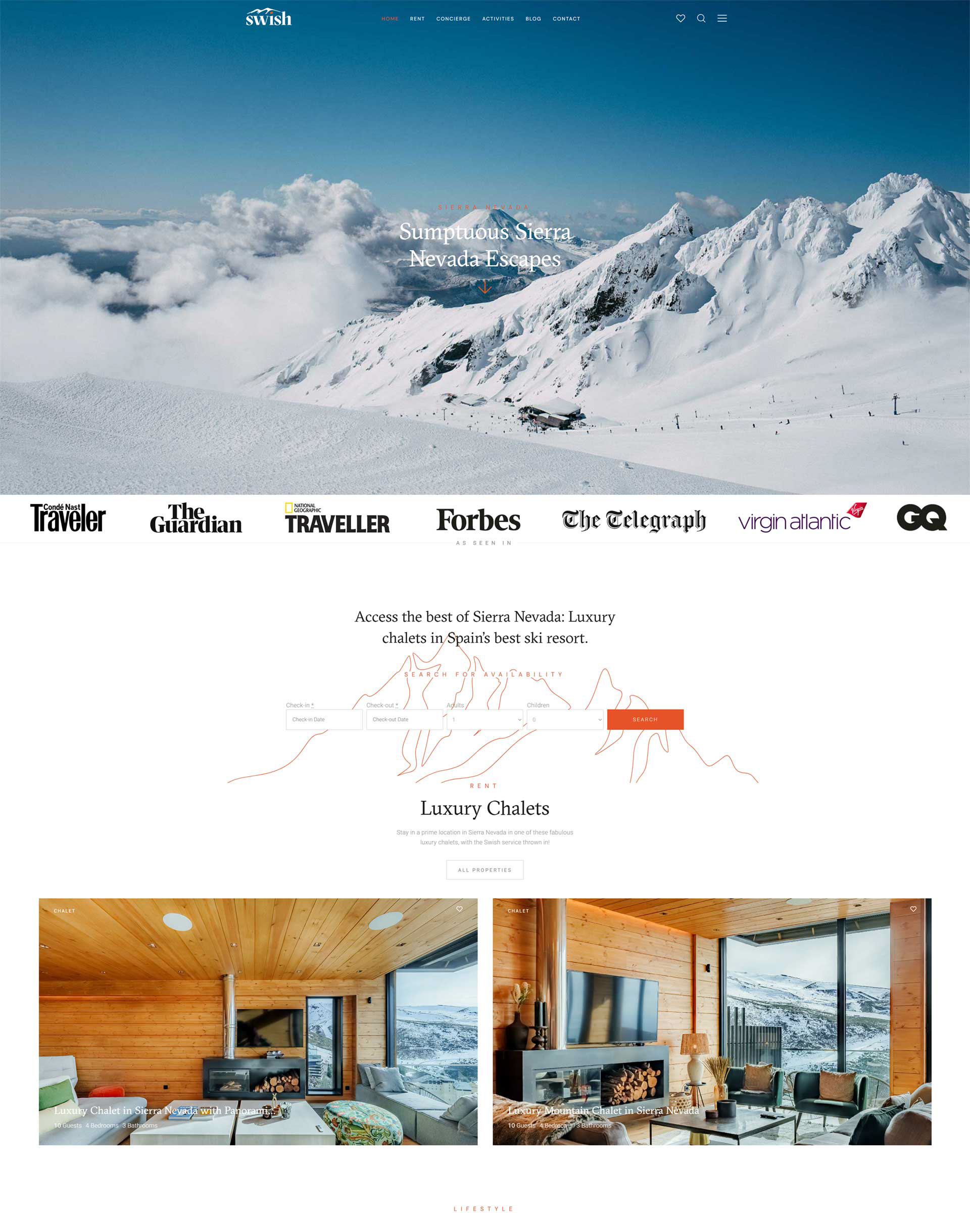 Rentals Website Design