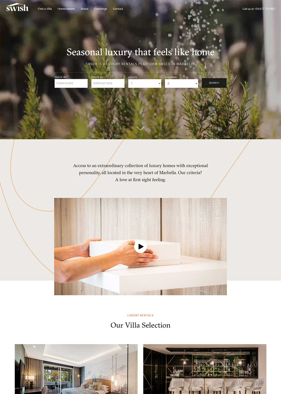 Villa Rentals Website Design