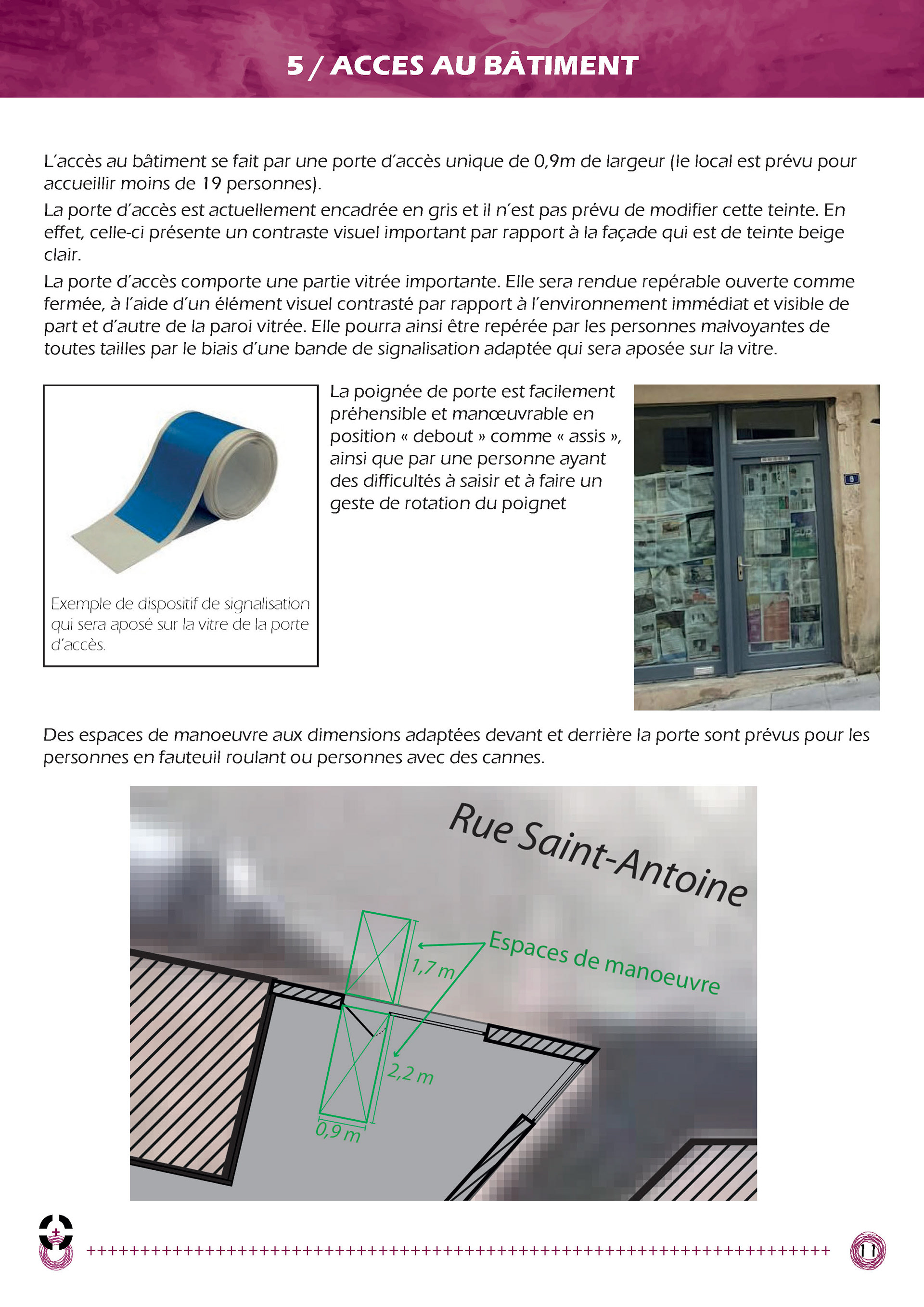 Signalétique et franchissement de porte