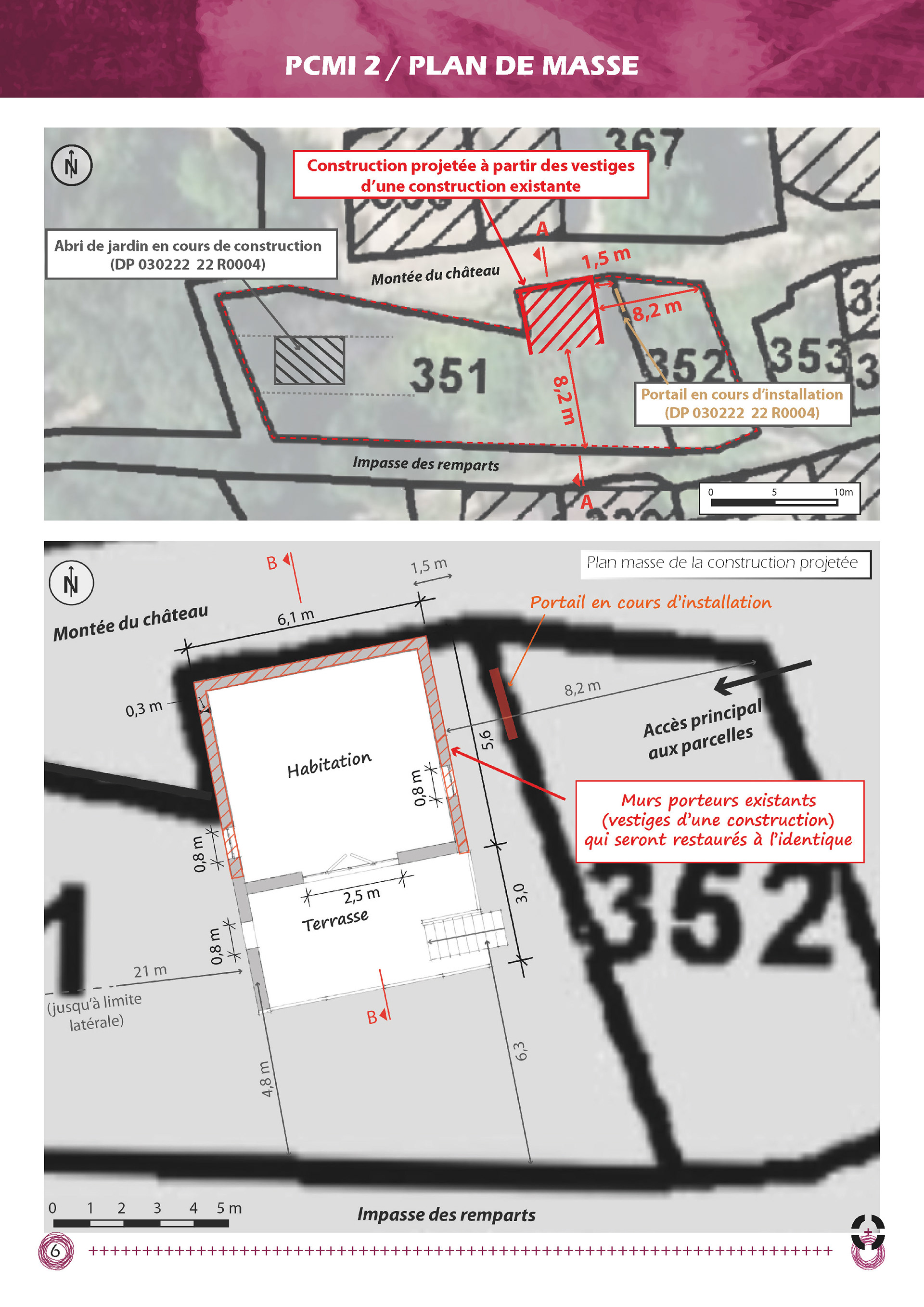 Plan de masse de la future construction