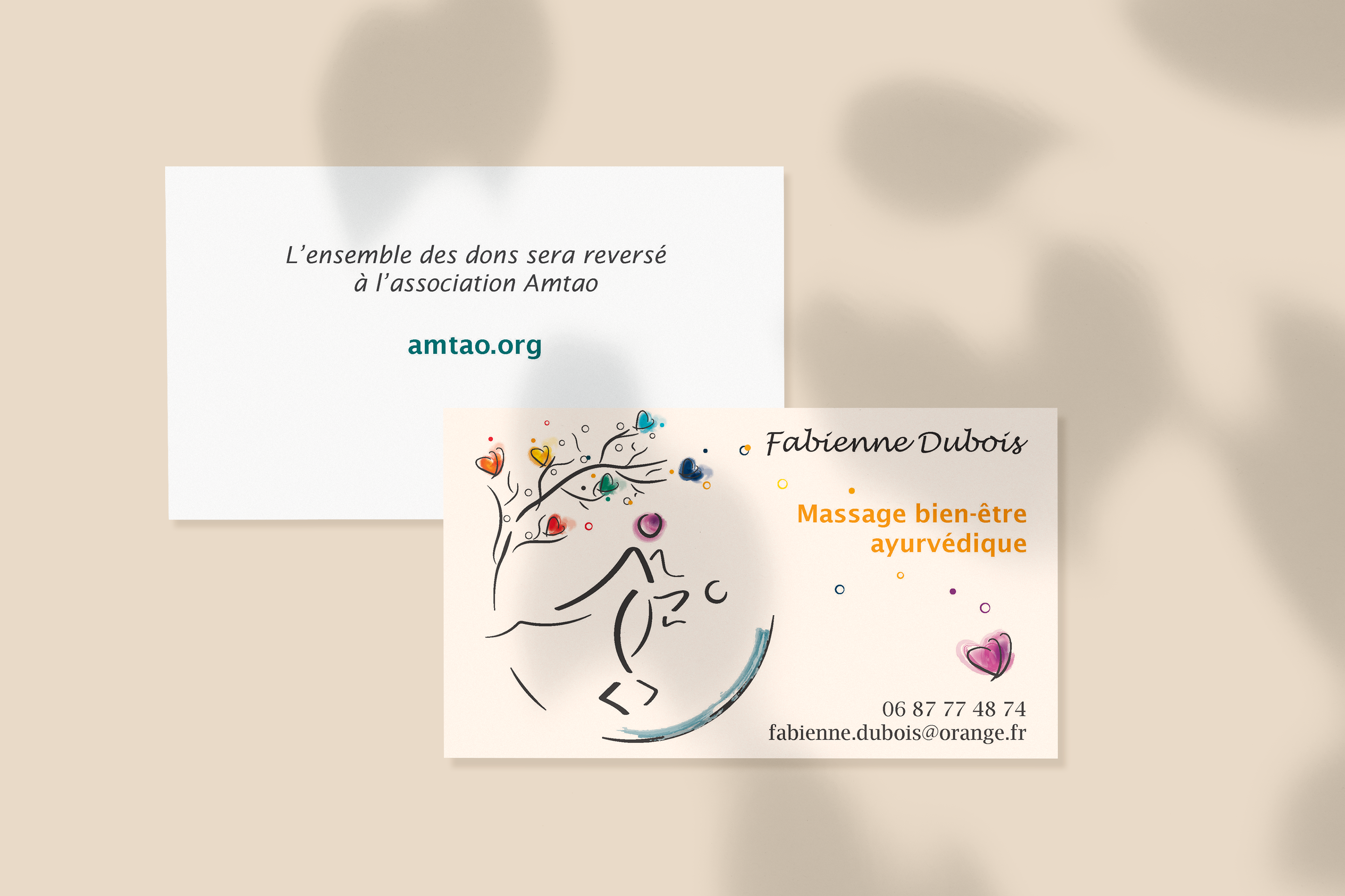 Création d'une illustration et carte de visite pour une masseuse