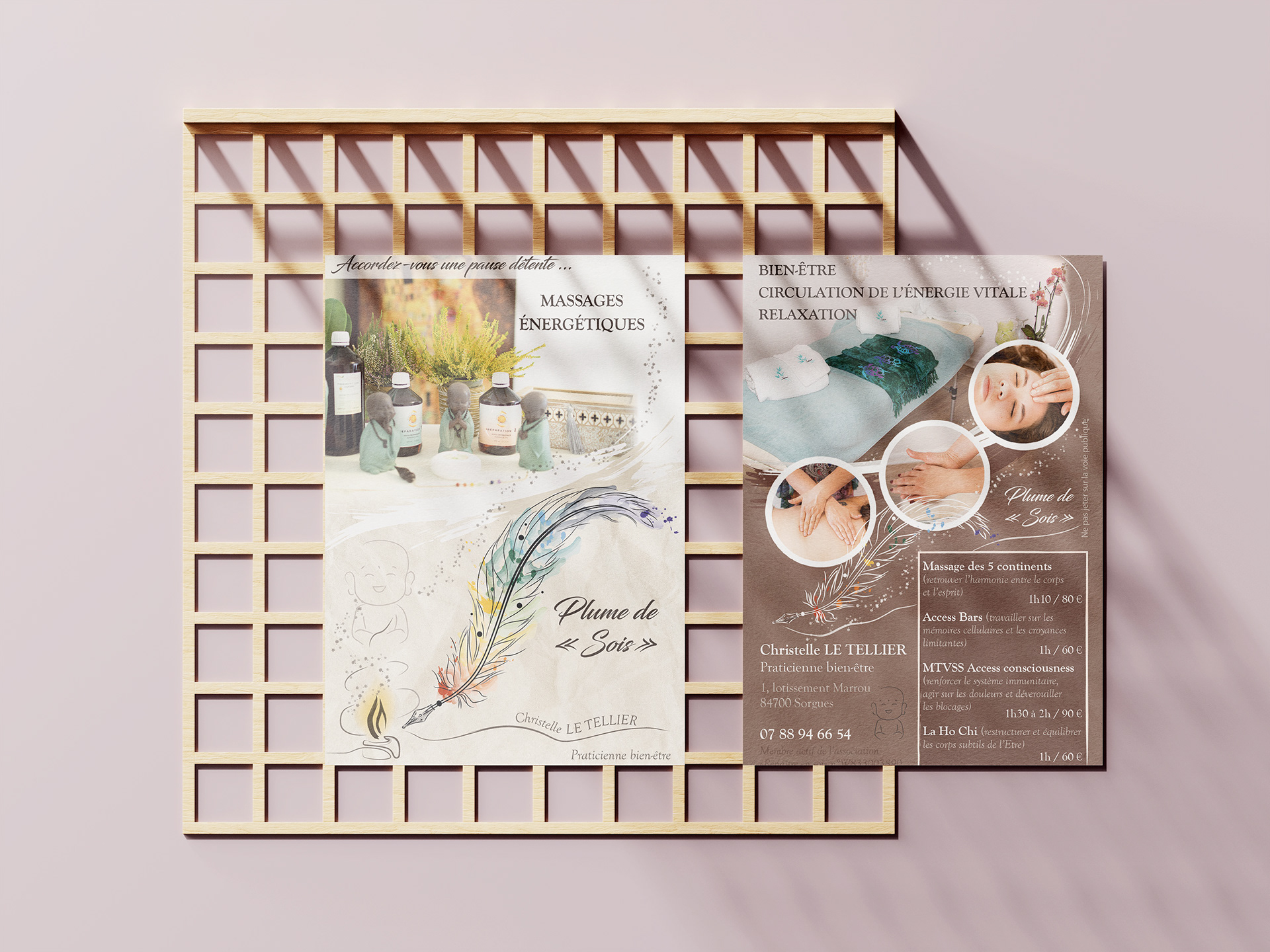 Illustration et flyer pour une masseuse