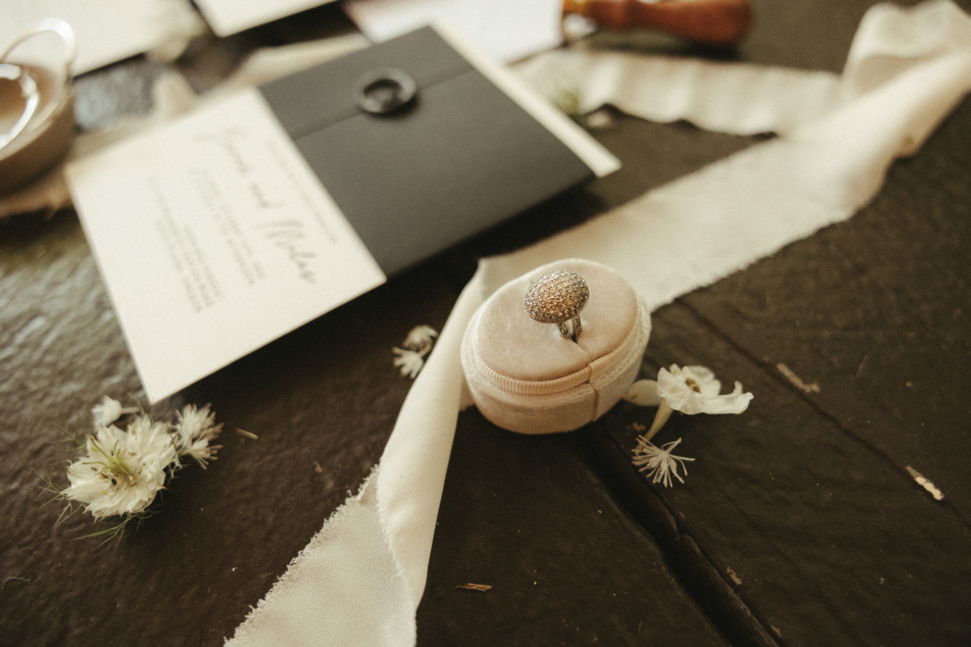 Sarah and Miles Invitation Ring. Photo by Joy + Sol Photography.