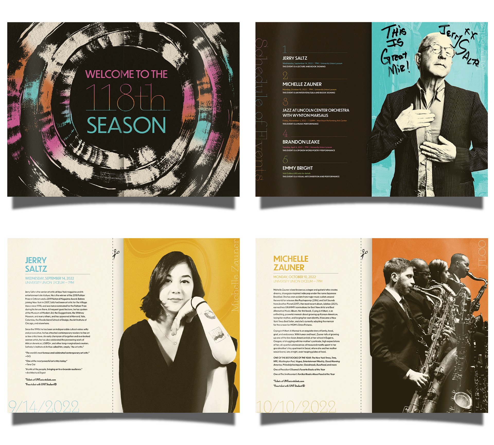 Sample of the first four spreads