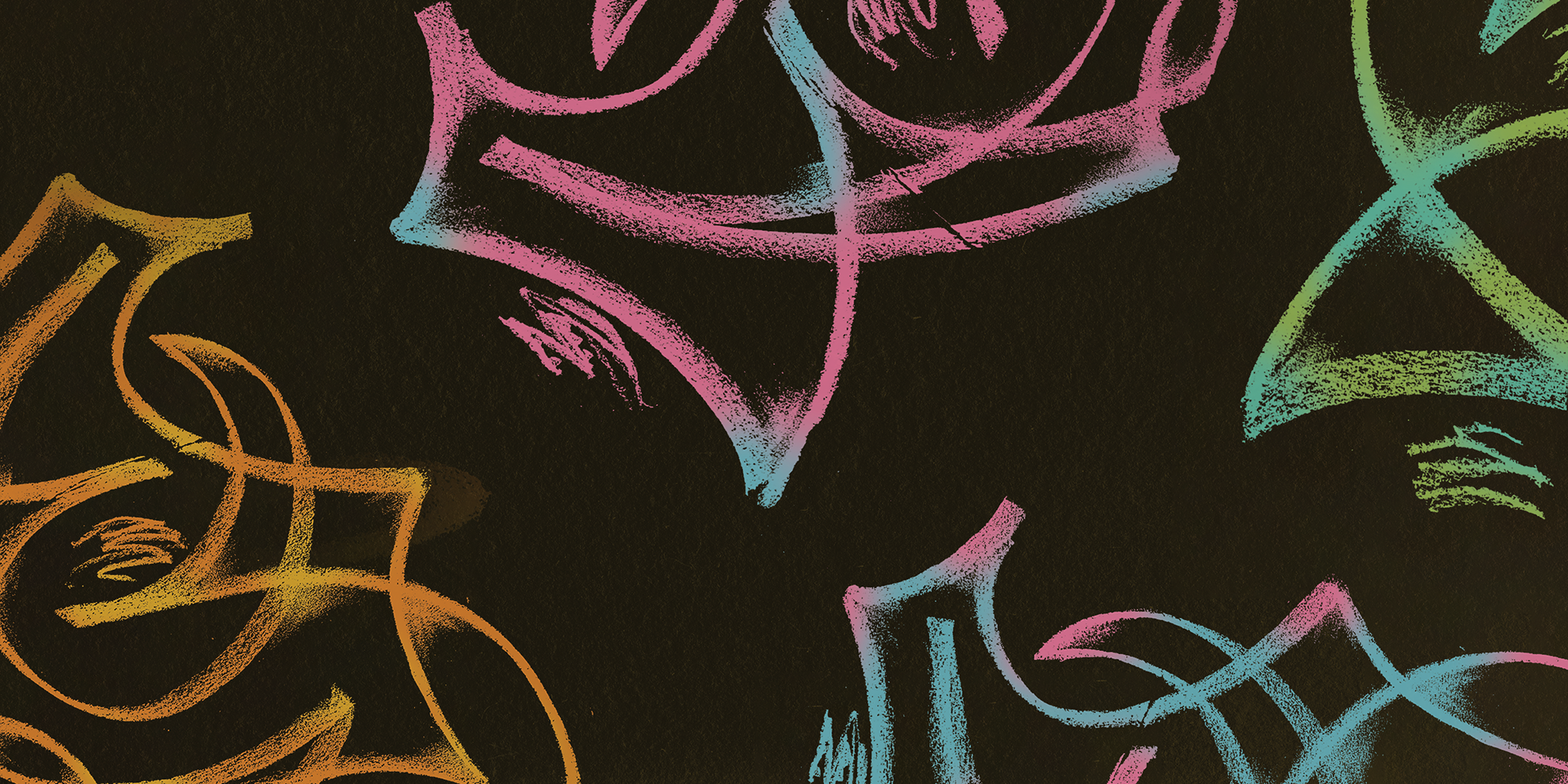 Spikey, graffiti-style hand-made marks