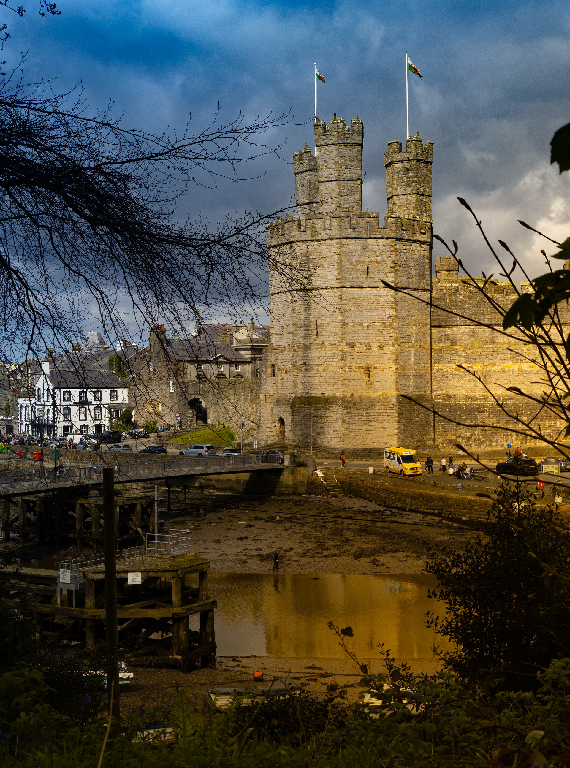 Caernarfon Castle from The Aber