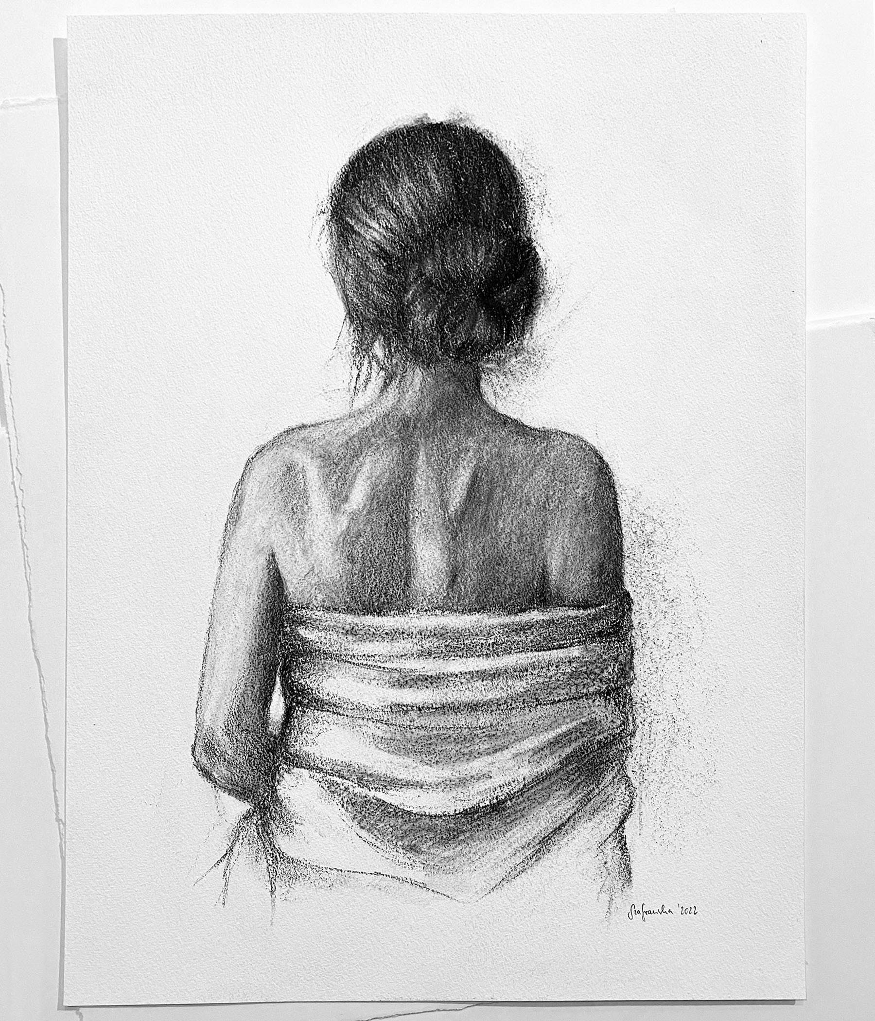 'Take your time' charcoal on paper _ 2022 _ 32x42 cm