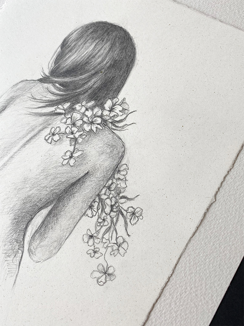 "Summer evening" 2022 - pencil on ivory art paper